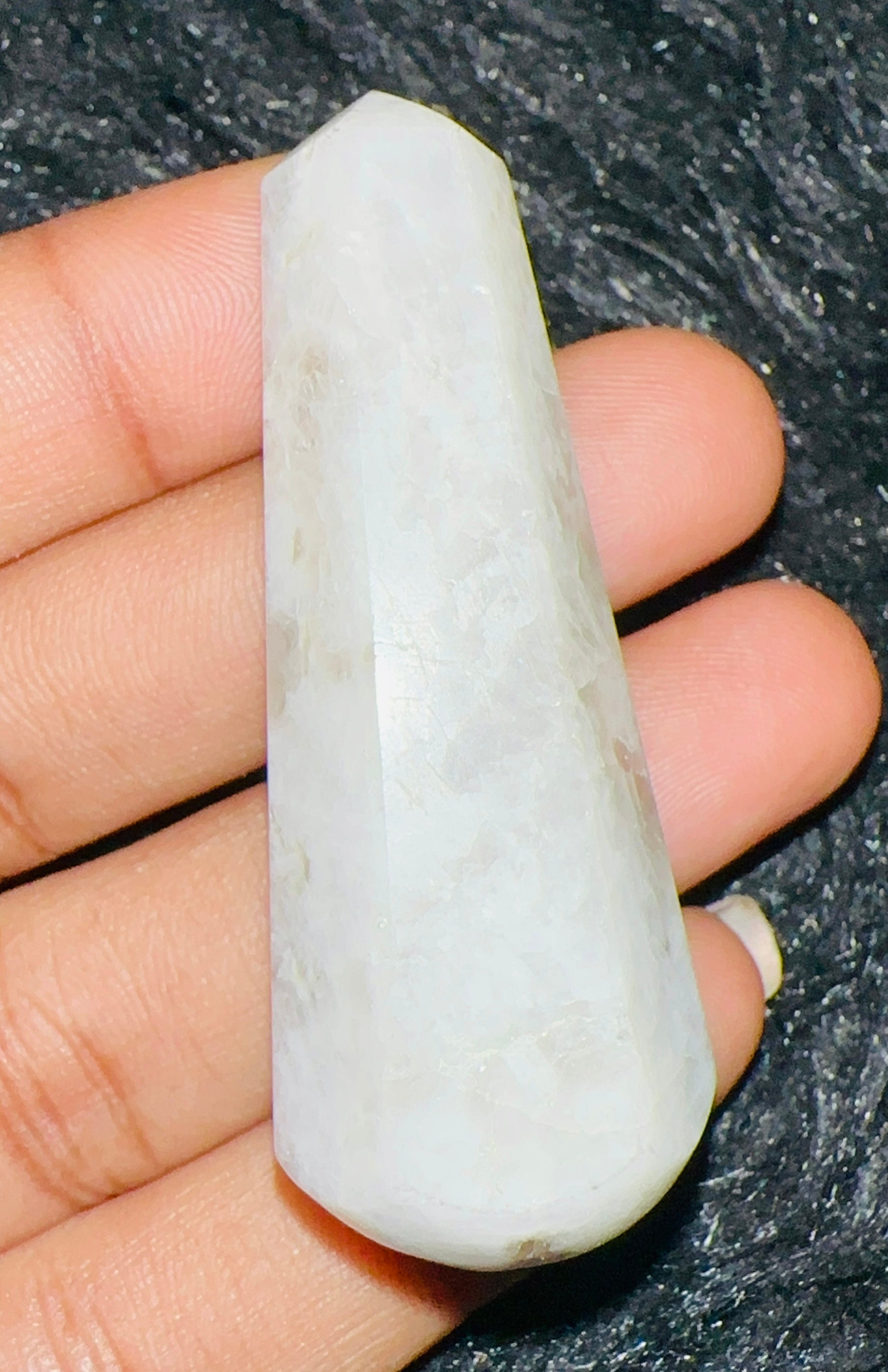 Flashy 110.00 Cts Genuine Blue Flash Moonstone Hand Carved Crystal Gemstone Healing Point