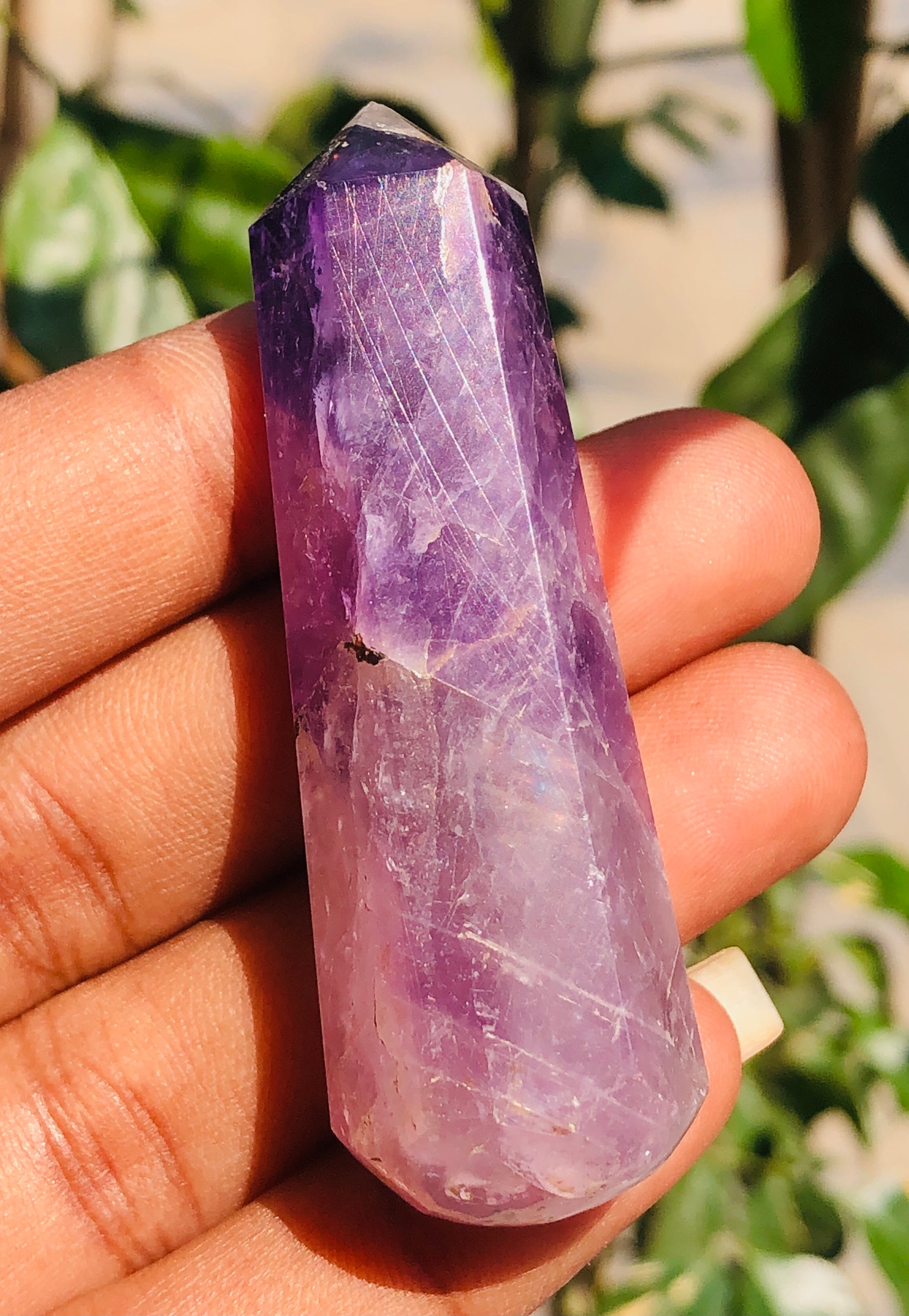 Graceful 140.00 Carats Genuine Amethyst Crystal Gemstone Healing Point