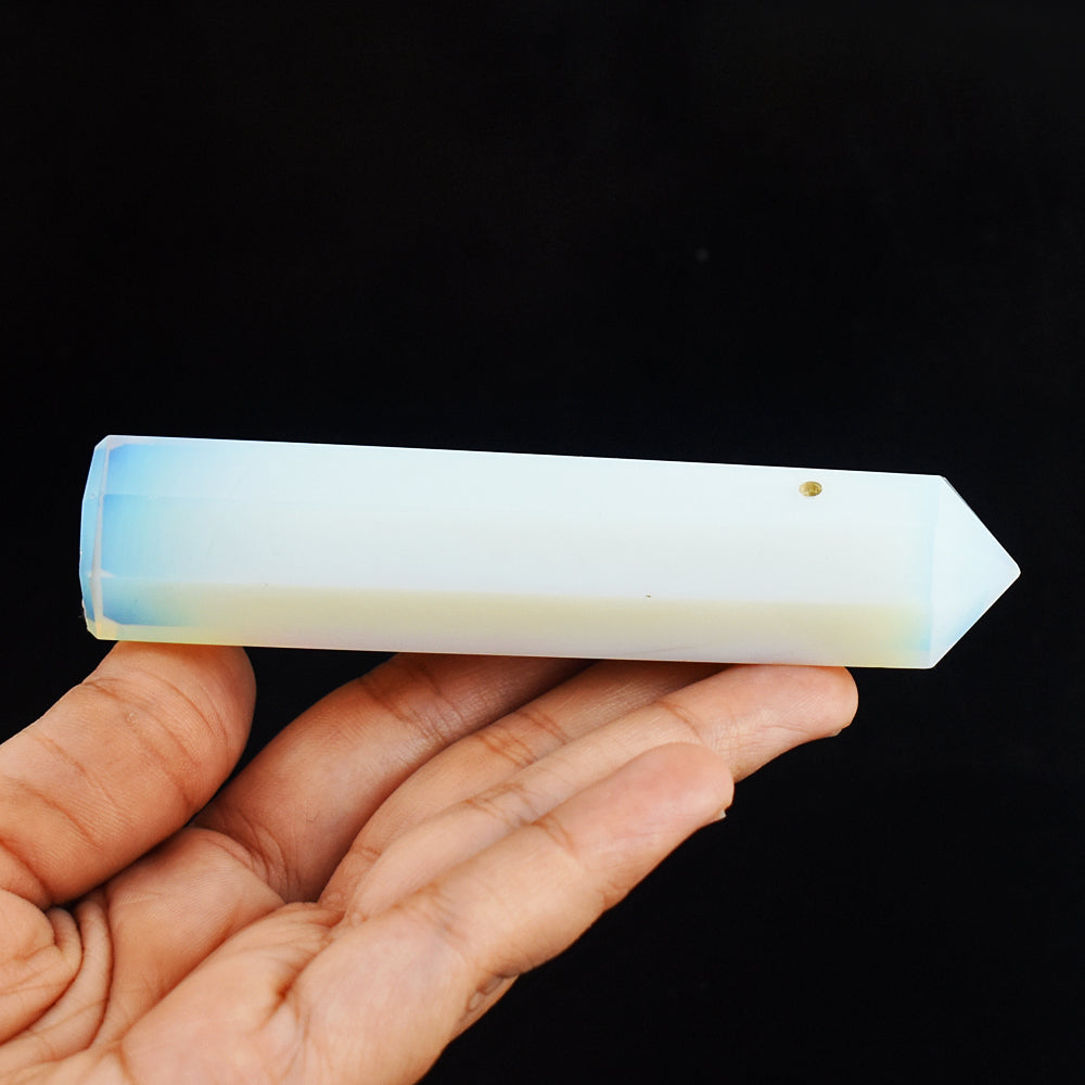 Beautiful  546.00 Carats Genuine  Opalite Hand  Carved Crystal Gemstone Healing  Point Carving