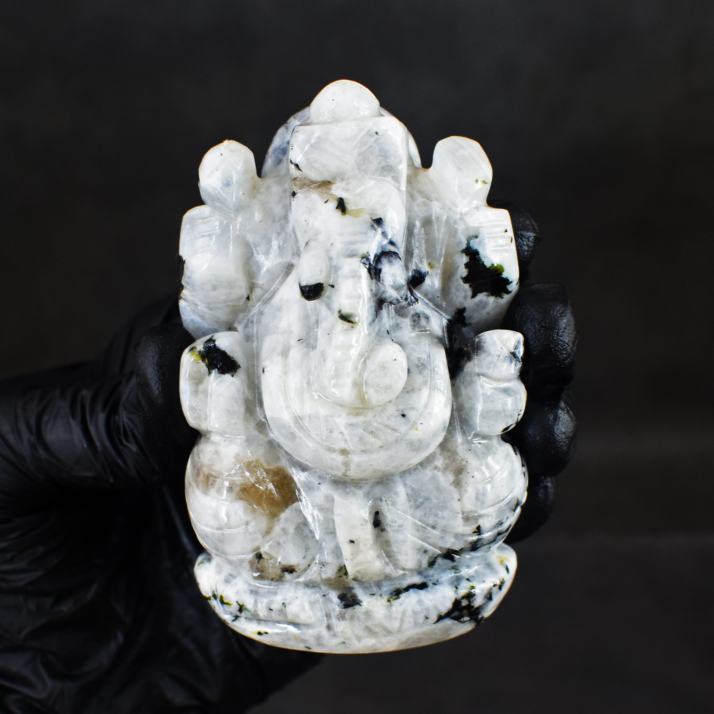 Stunning 943.00 Cts Genuine Moonstone Hand Carved Crystal Gemstone Carving Unicorn Head