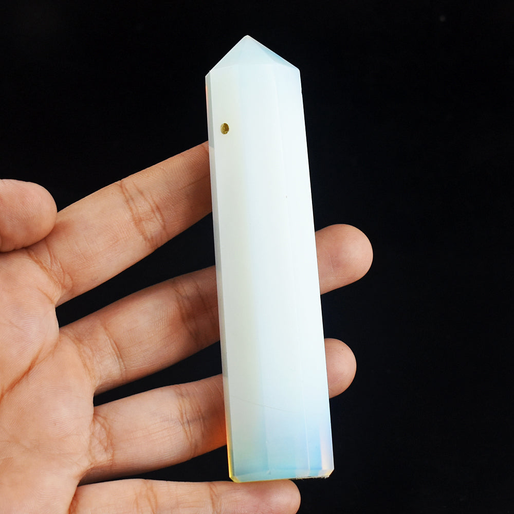 Beautiful  546.00 Carats Genuine  Opalite Hand  Carved Crystal Gemstone Healing  Point Carving