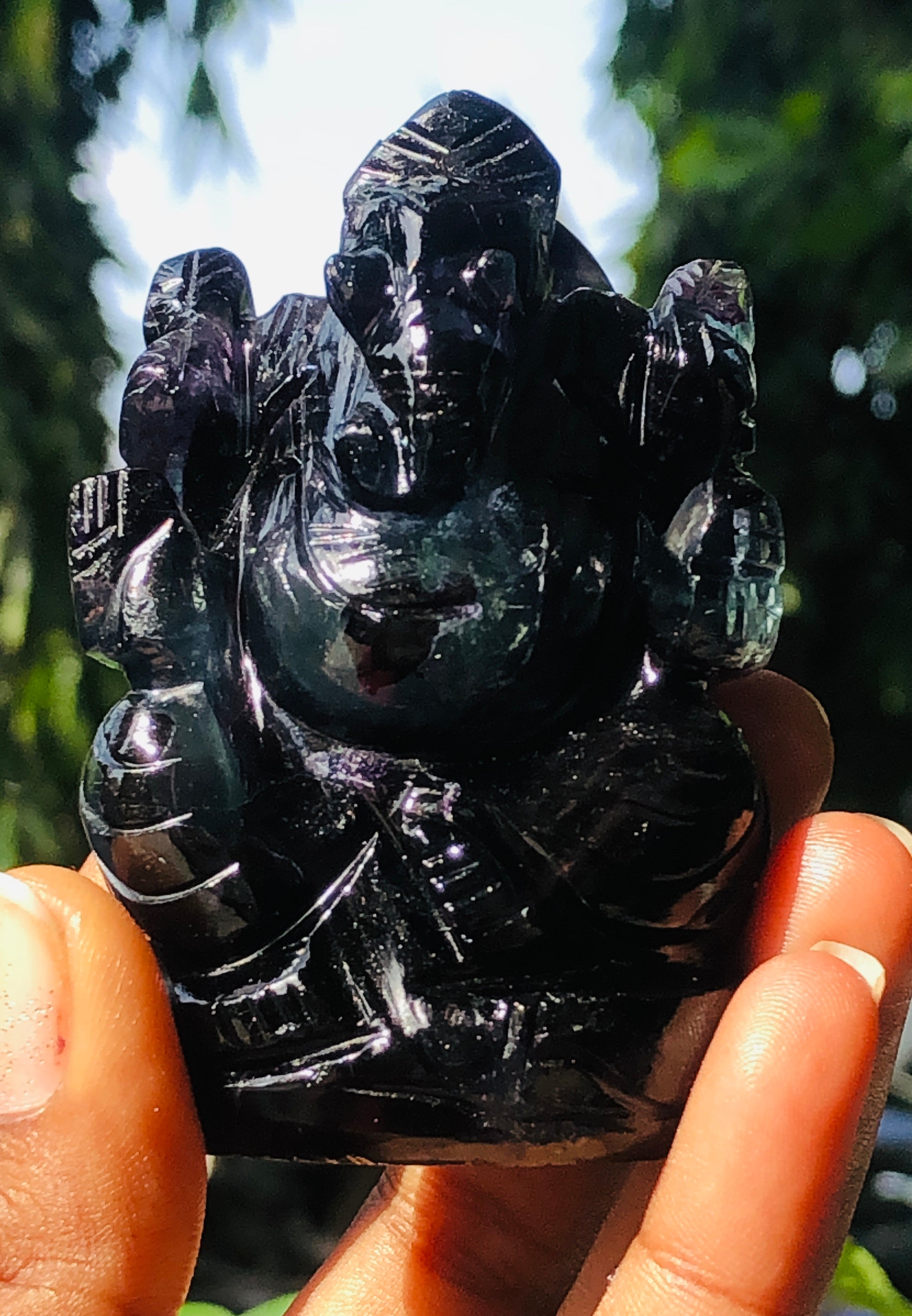 Exclusive 917.00 Carats Fluorite Divine Carved Ganesha