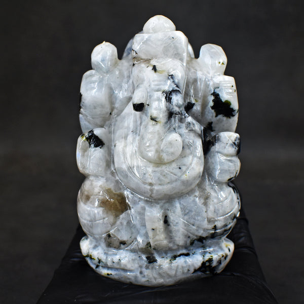 Stunning 943.00 Cts Genuine Moonstone Hand Carved Crystal Gemstone Carving Unicorn Head