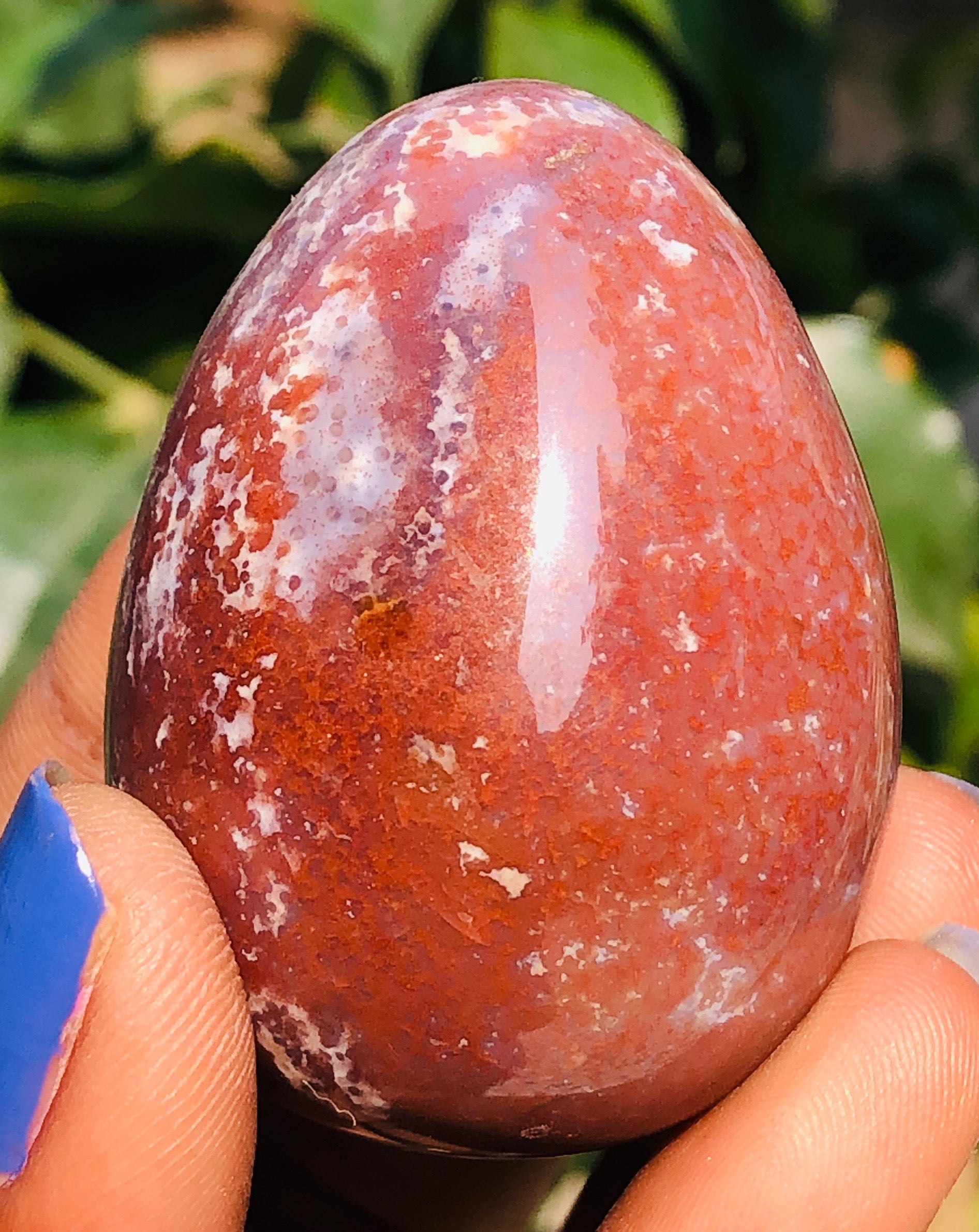 Natural 300.00 Cts Genuine Red Moss Agate Healing Premium Egg Crystal