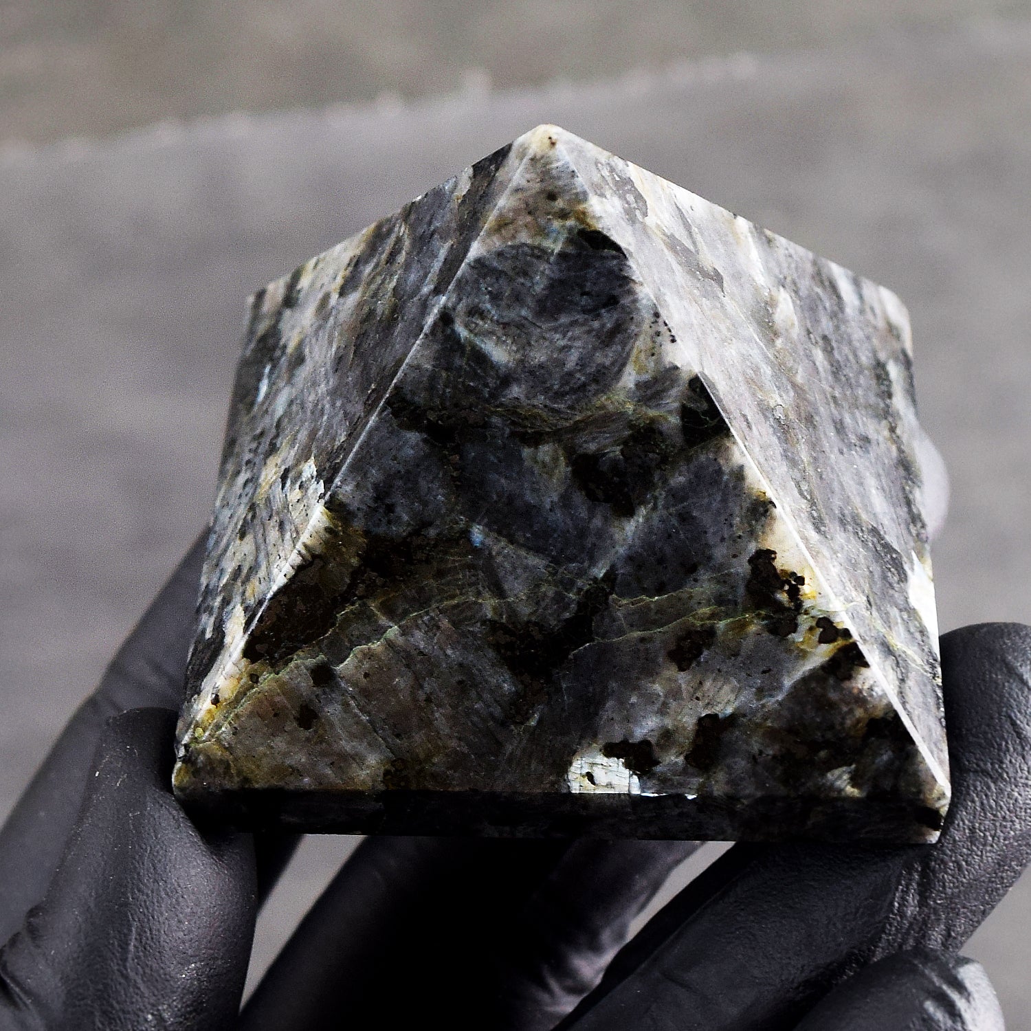 Beautiful 554.00 Cts Genuine Larvikite Crystal Specimen Healing Divine Pyramid