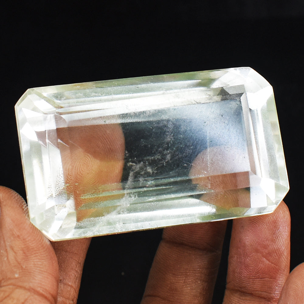 Natural  500.00 Carats  Genuine  White Quartz Hand Carved Crystal  Faceted Gemstone Cabochon