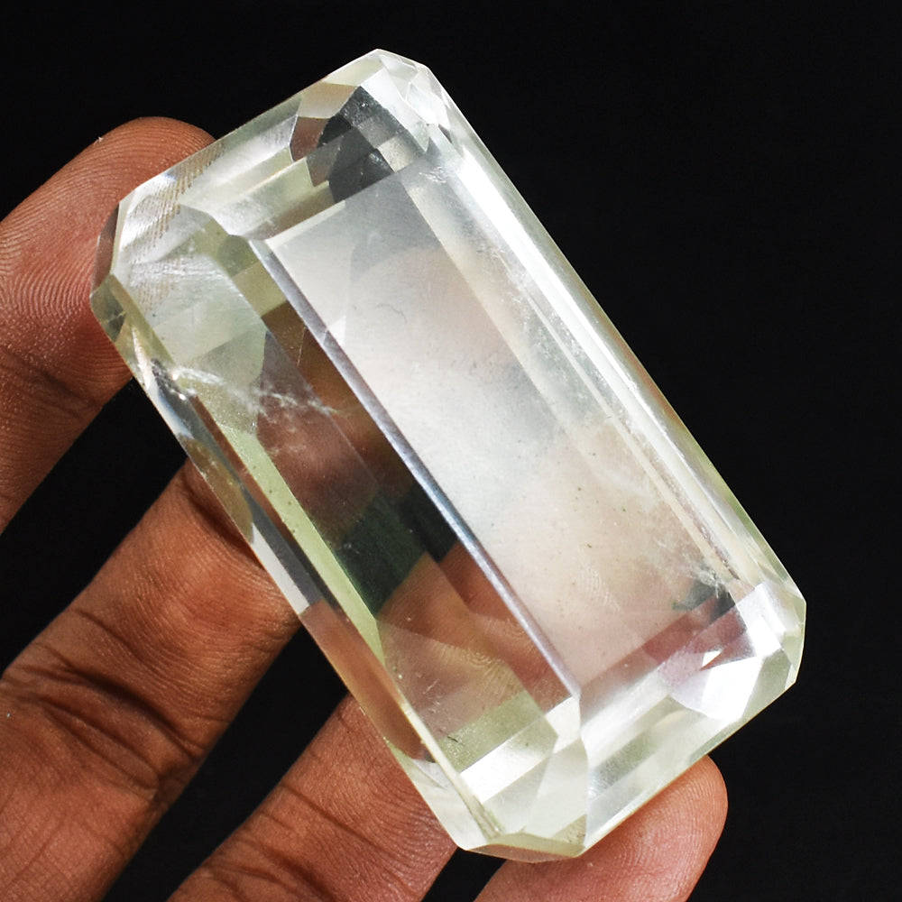 Natural  500.00 Carats  Genuine  White Quartz Hand Carved Crystal  Faceted Gemstone Cabochon