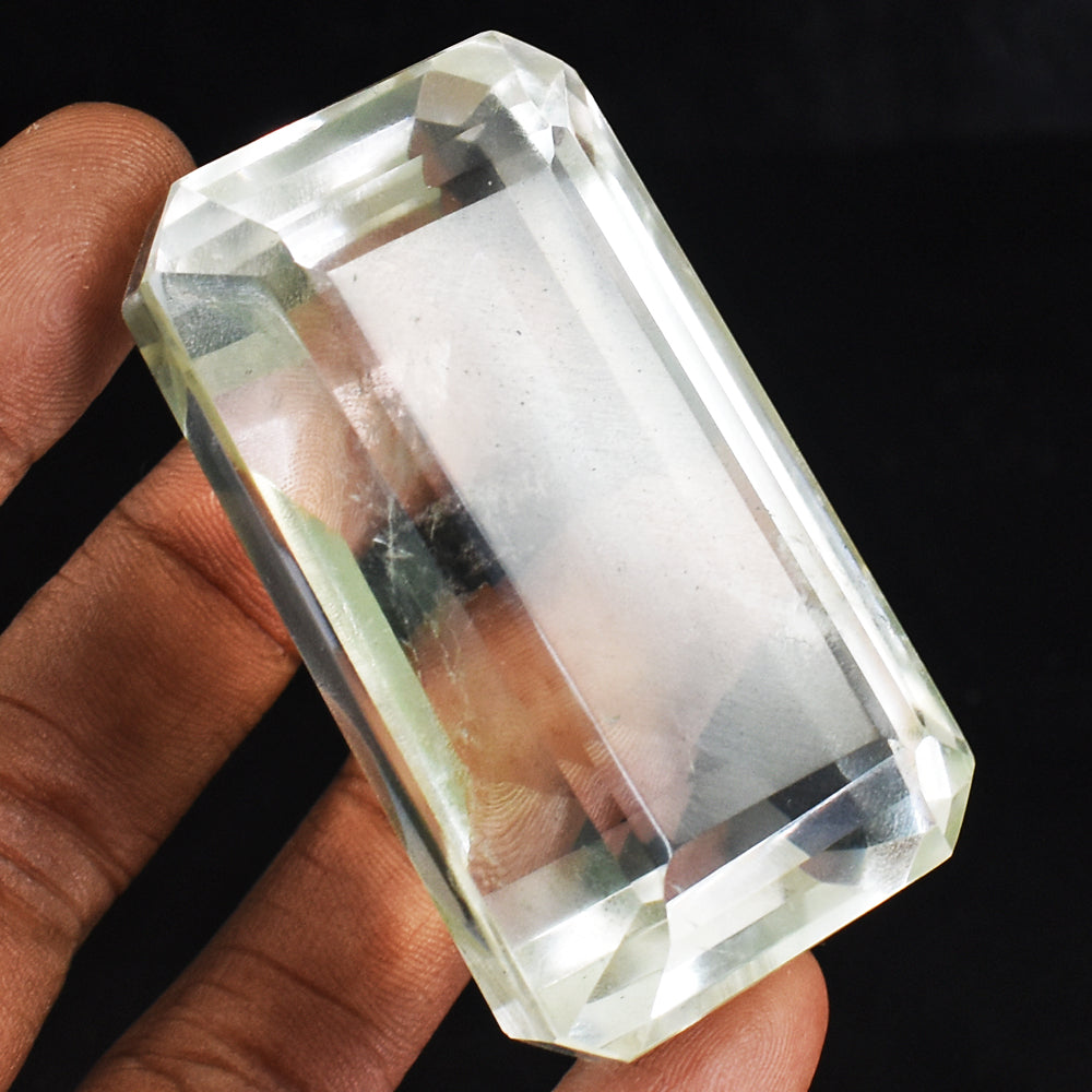 Natural  500.00 Carats  Genuine  White Quartz Hand Carved Crystal  Faceted Gemstone Cabochon