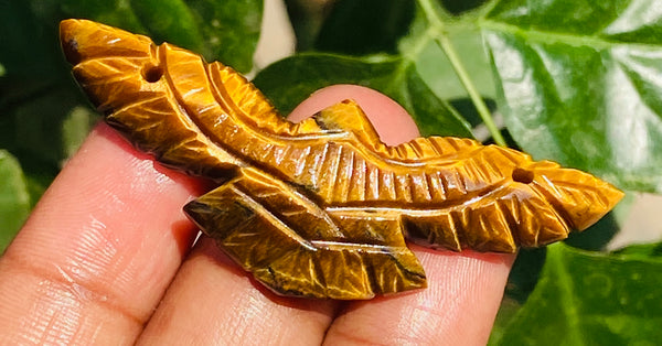 Genuine 35.00 Cts Amazing Golden Tiger Eye Hnad Carved Premium Eagle Crystal