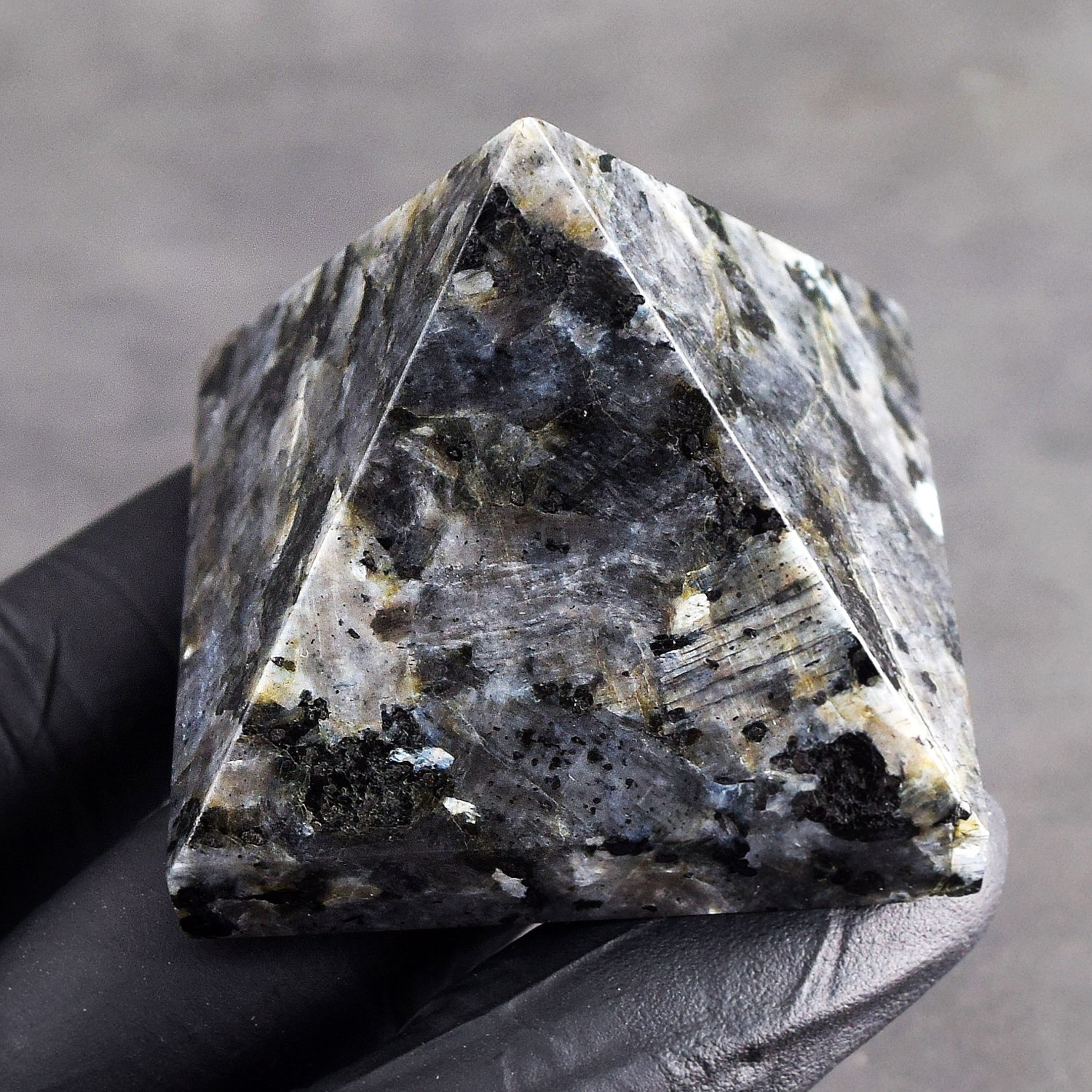 Beautiful 554.00 Cts Genuine Larvikite Crystal Specimen Healing Divine Pyramid