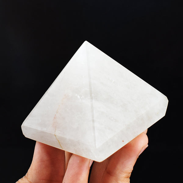 764.00 Carats  Genuine White Quartz  Hand Carved  Healing  Crystal Pyramid Gemstone Carving