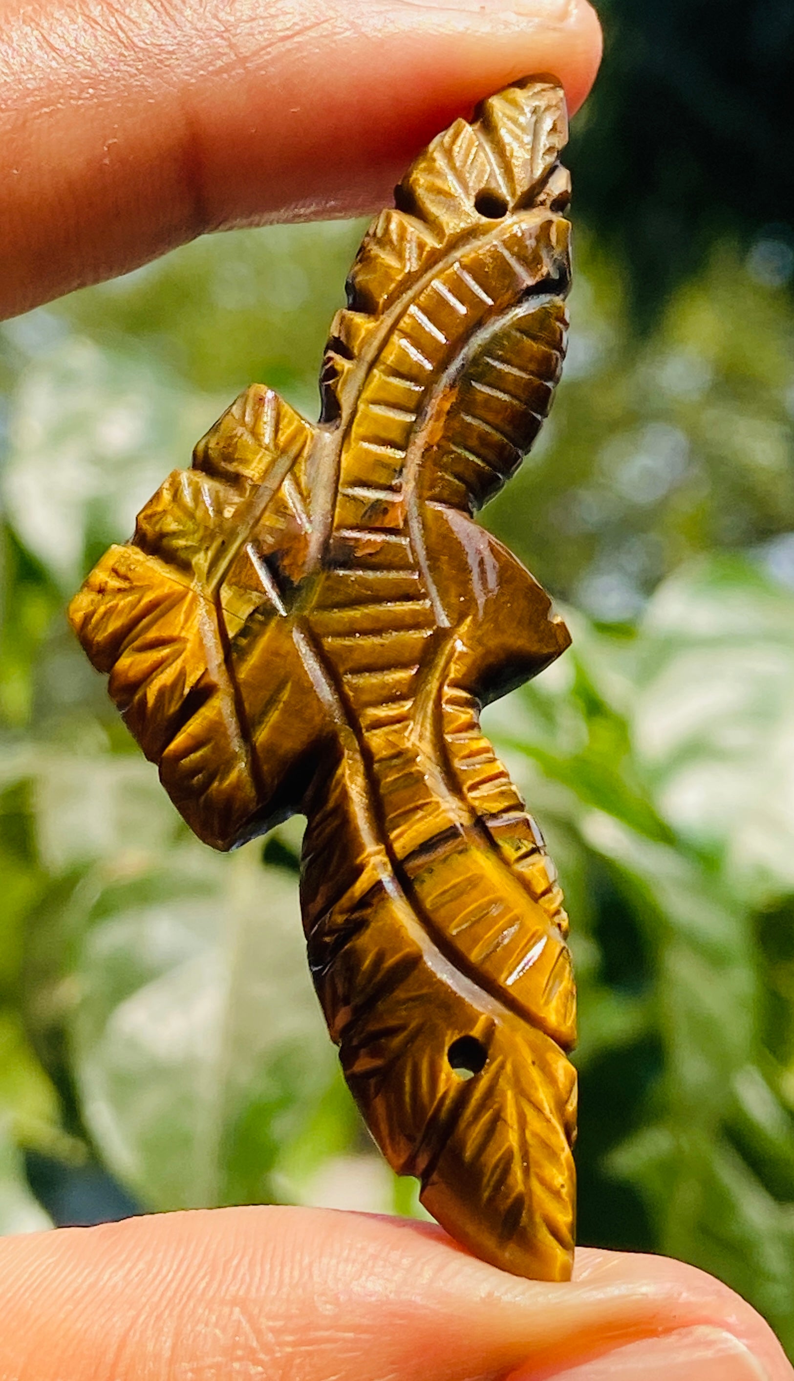 Decent 39.00 Cts Genuine Hand Carved Golden Tiger Eye Premium Crystal Eagle