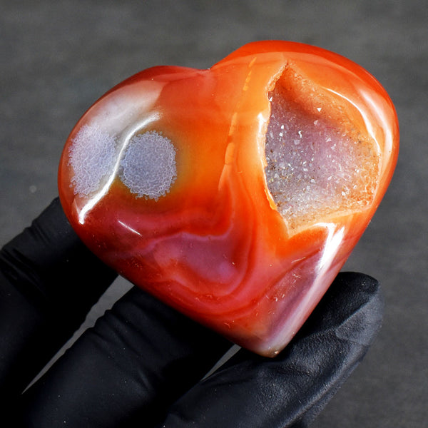 Gorgeous 324.00 Cts Genuine Carnelian Druzy Crystal Specimen Gemstone Healing Heart