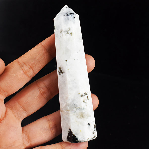 Exclusive 576.00 Cts Genuine  Moonstone Hand Carved Crystal Healing Gemstone Point
