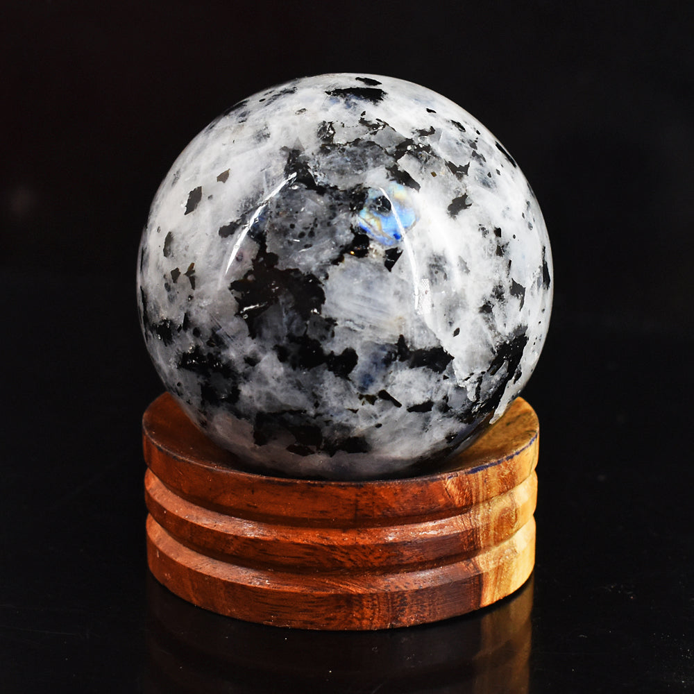 1285.00 Carats  Genuine  Natural  Blue Flash Moonstone Hand Carved Crystal Healing Sphere Gemstone