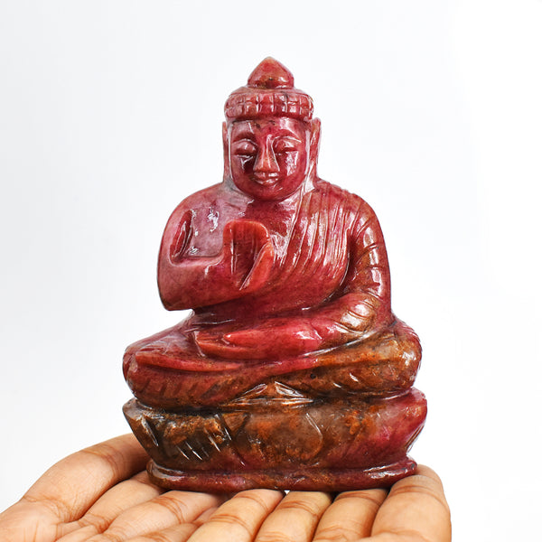 Natural 2234.00 Cts Pink Rhodonite Hand Carved Genuine Crystal Gemstone Carving Lord Buddha