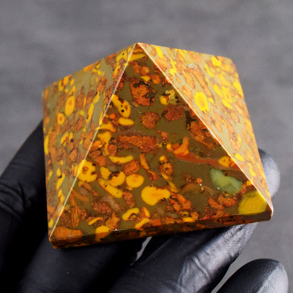 Finest Quality 492.00 Cts Genuine Fruit Jasper Crystal Specimen Divine Pyramid