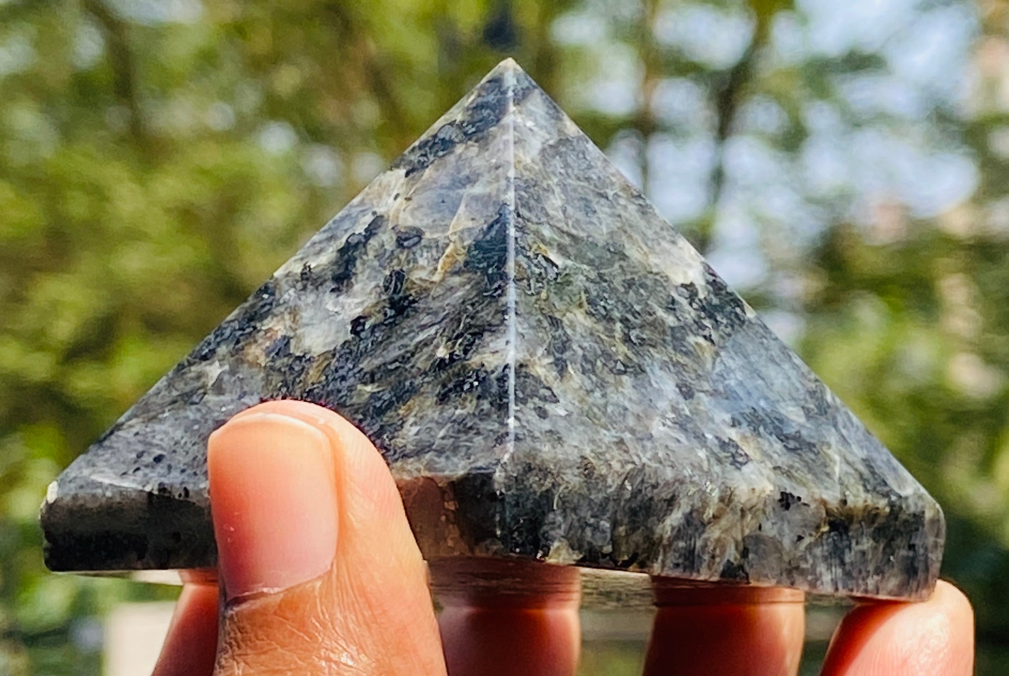 Alluring 650.00 Cts Genuine Larvikite Healing Crystal Specimen Divine Premium Pyramid