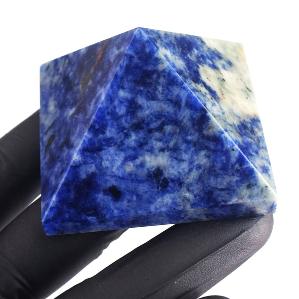Gorgeous 587.00 Cts Genuine Sodalite Healing Crystal Specimen Divine Pyramid