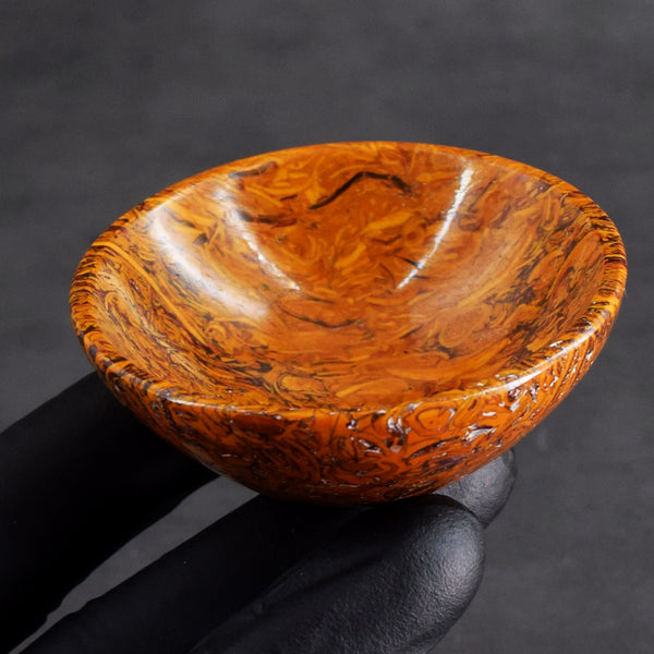 Amazing 178.00 Carats Genuine Golden Art Jasper Hand Carved  Crystal Gemstone Carving Bowl