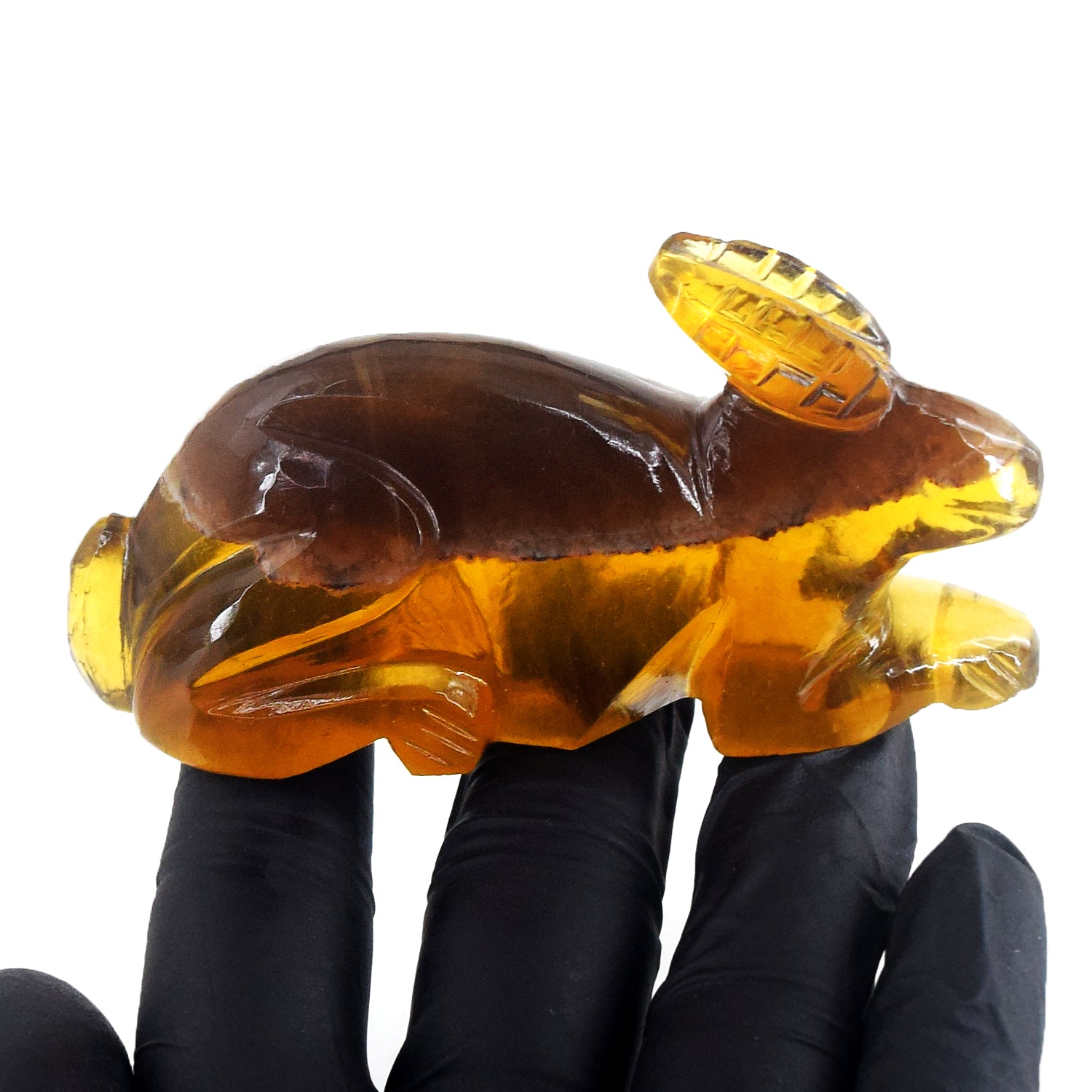 Amazing 676.00 Cts Genuine Yellow Fluorite Carved Crystal Premium Bunny