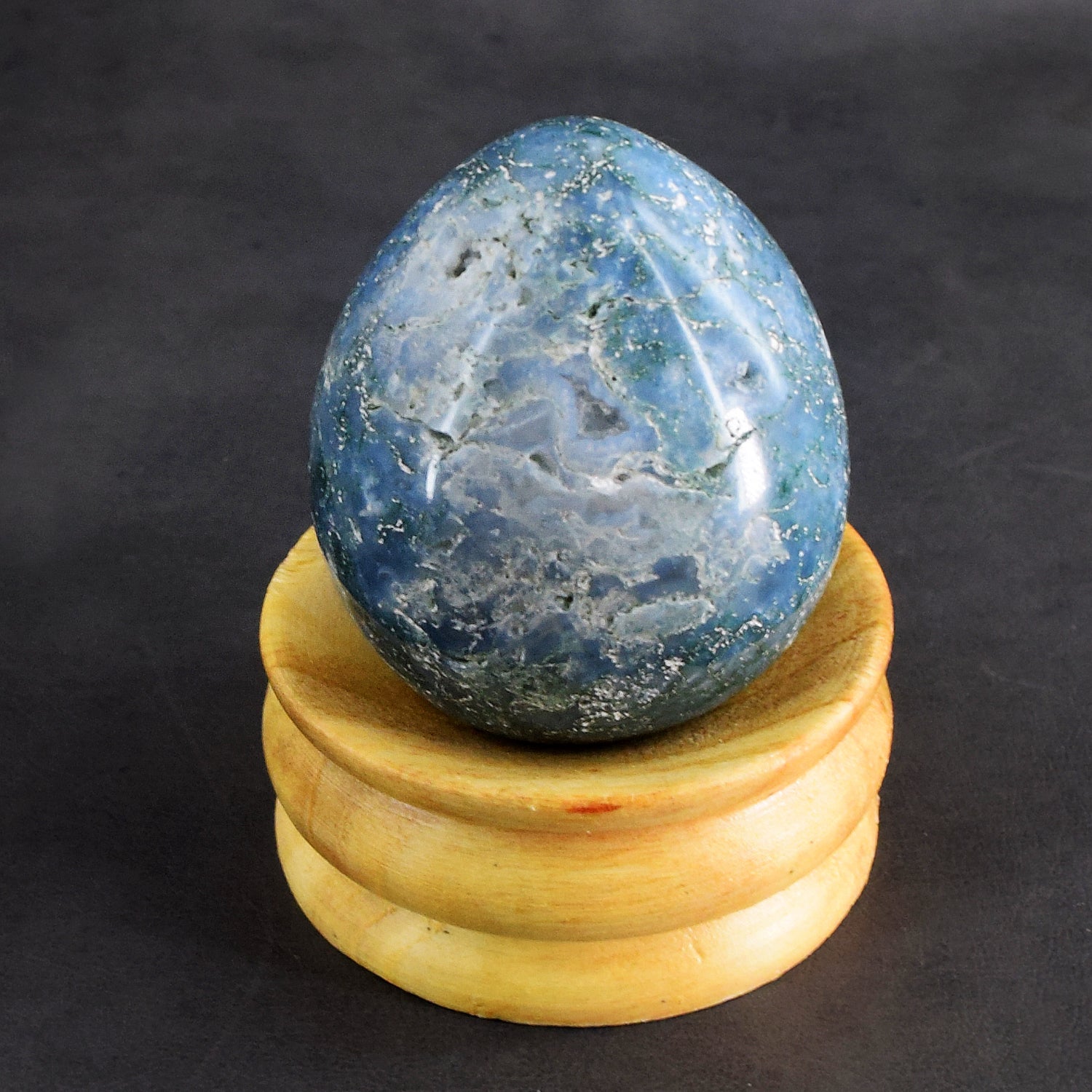 Elegant 796.00 Cts Genuine Moss Agate Healing Premium Crystal Egg