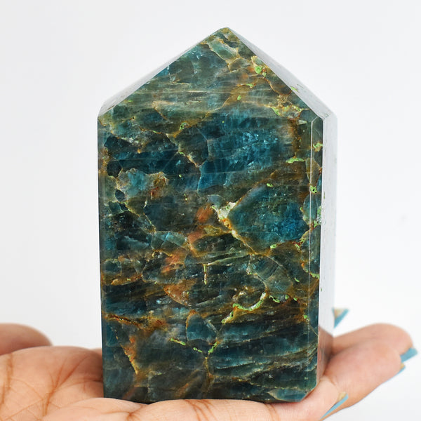 Beautiful  2019.00 Carats  Genuine Apatite Free Form  Hand  Carved  Healing  Crystal  Tower