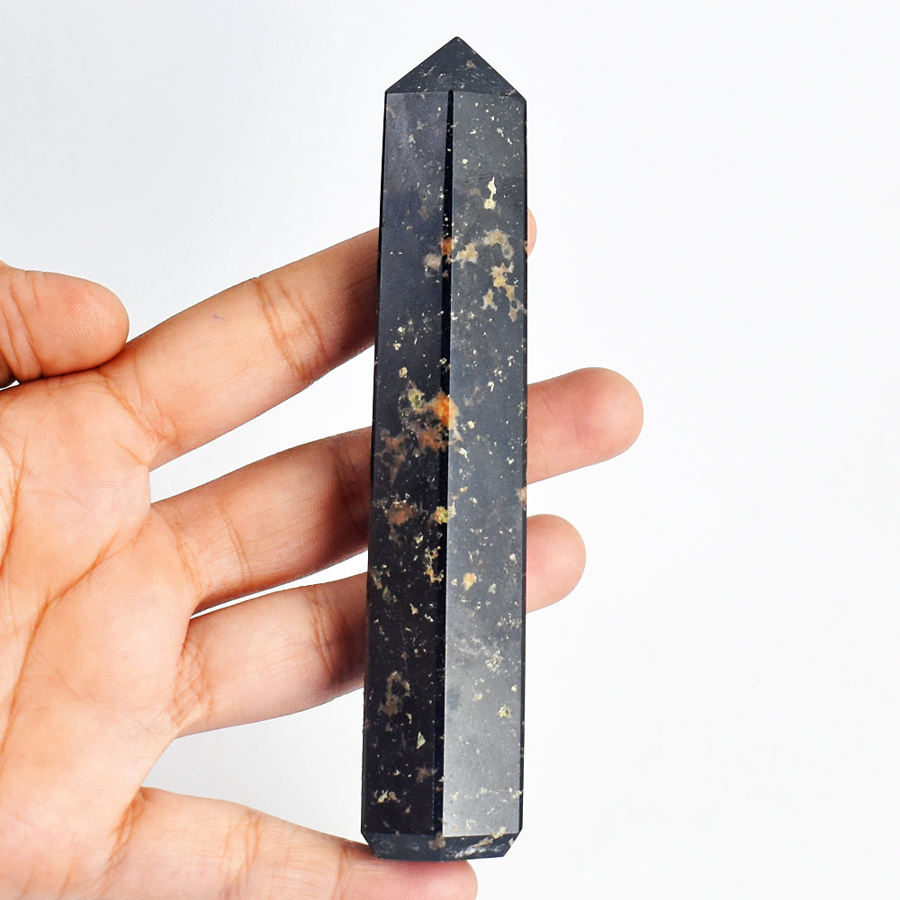 Artisian 832.00 Carats  Genuine Black Tourmaline Hand  Carved  Healing Crystal Gemstone  Point