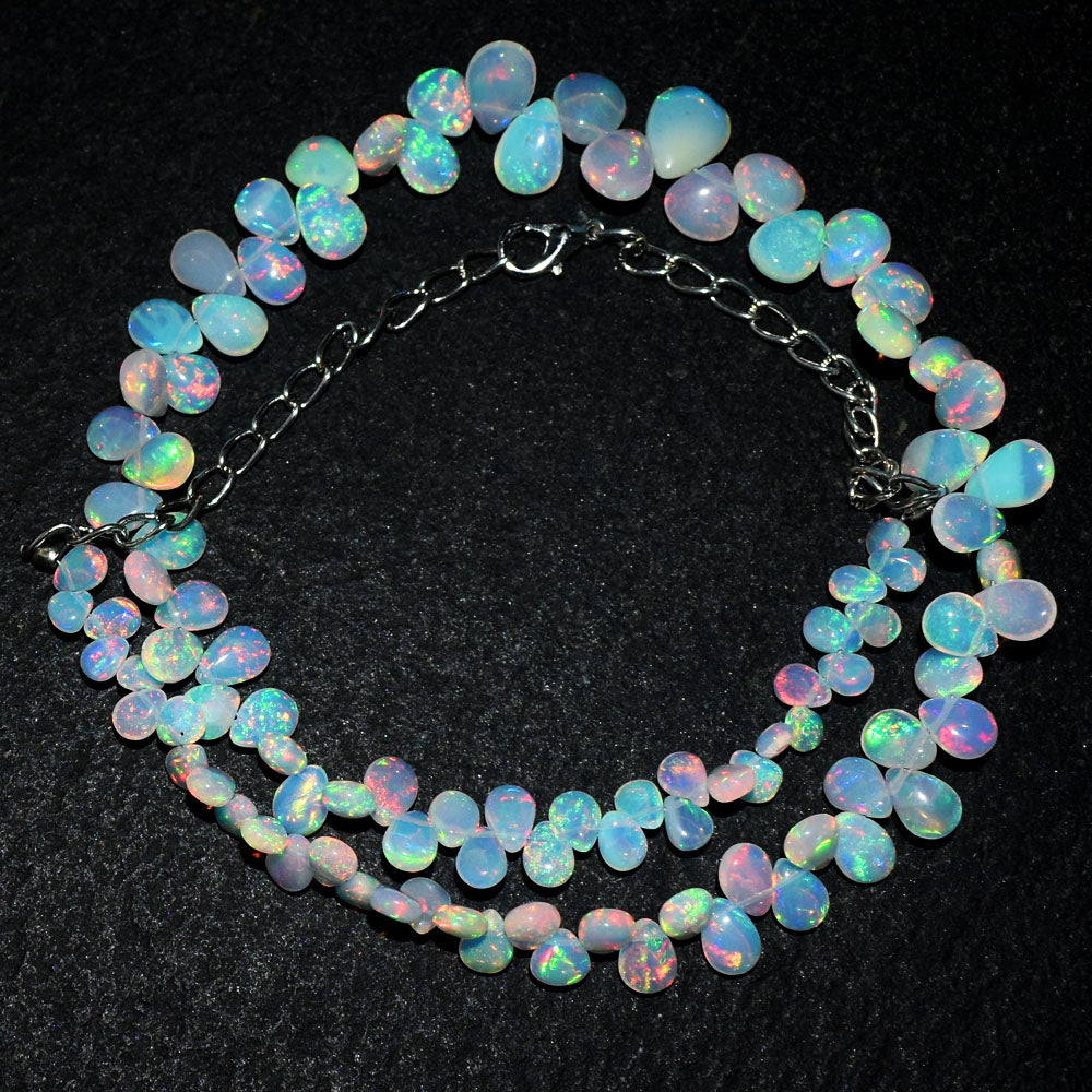 Mega Sale - 100% Gorgeous 82.00 Cts Genuine Ethiopian Opal Beads Necklace