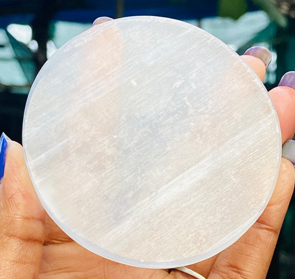 Charming 375.00 Cts Genuine Selenite Healing Crystal Gemstone Premium Plate