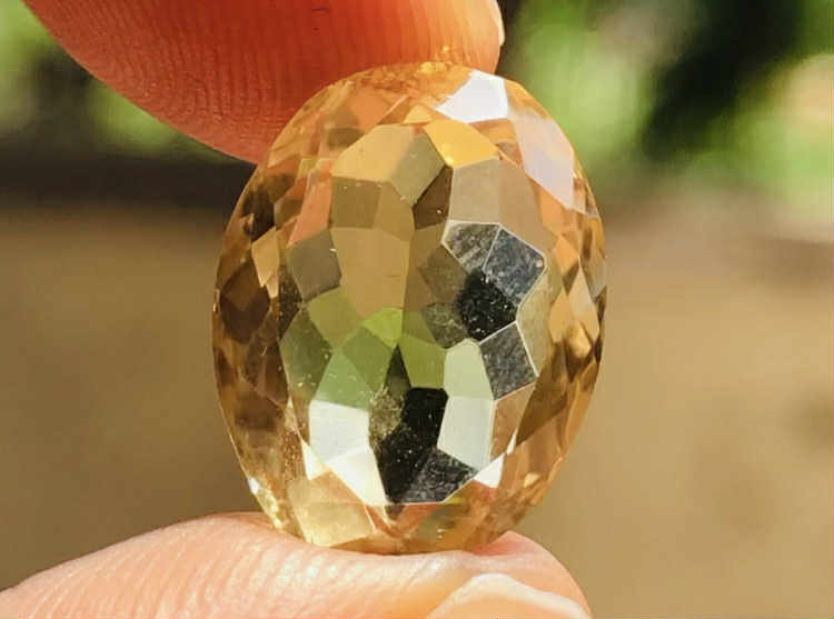 Stunning 16.00 Cts Genuine Citrine Faceted Loose Gemstone