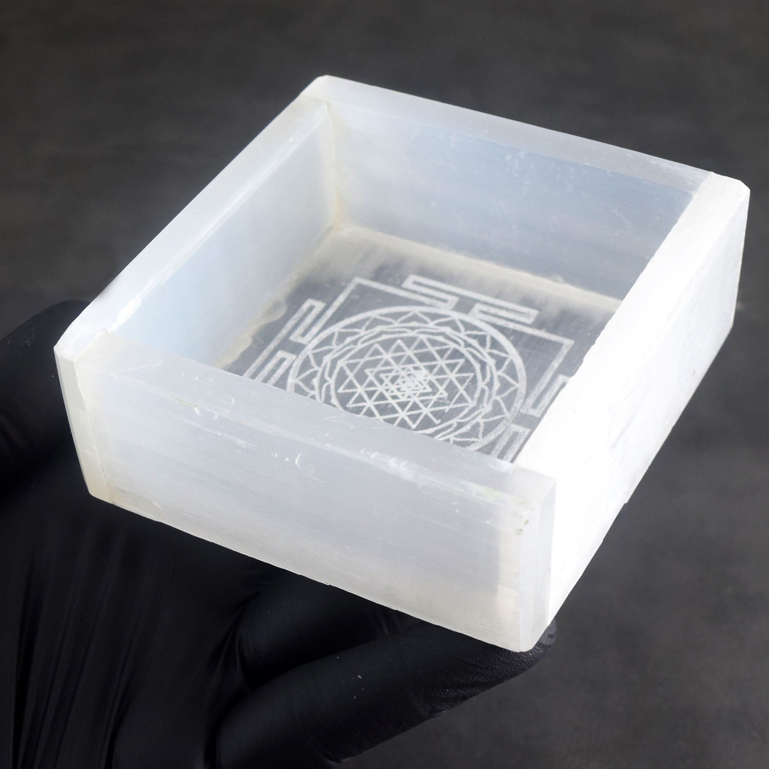 Gorgeous 1092.00 Cts 4 IncheS Genuine Selenite Healing Reiki Yantra Crystal Box