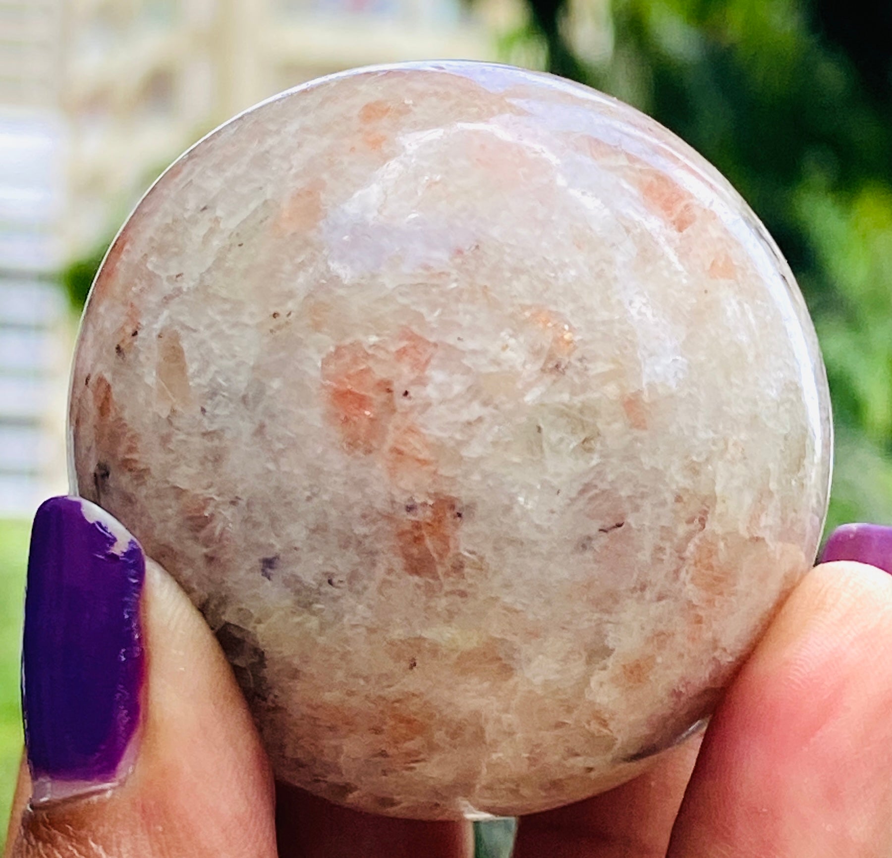 Artisian 629.00 Carats Genuine Sunstone Hand Carved Crystal Healing Gemstone Sphere