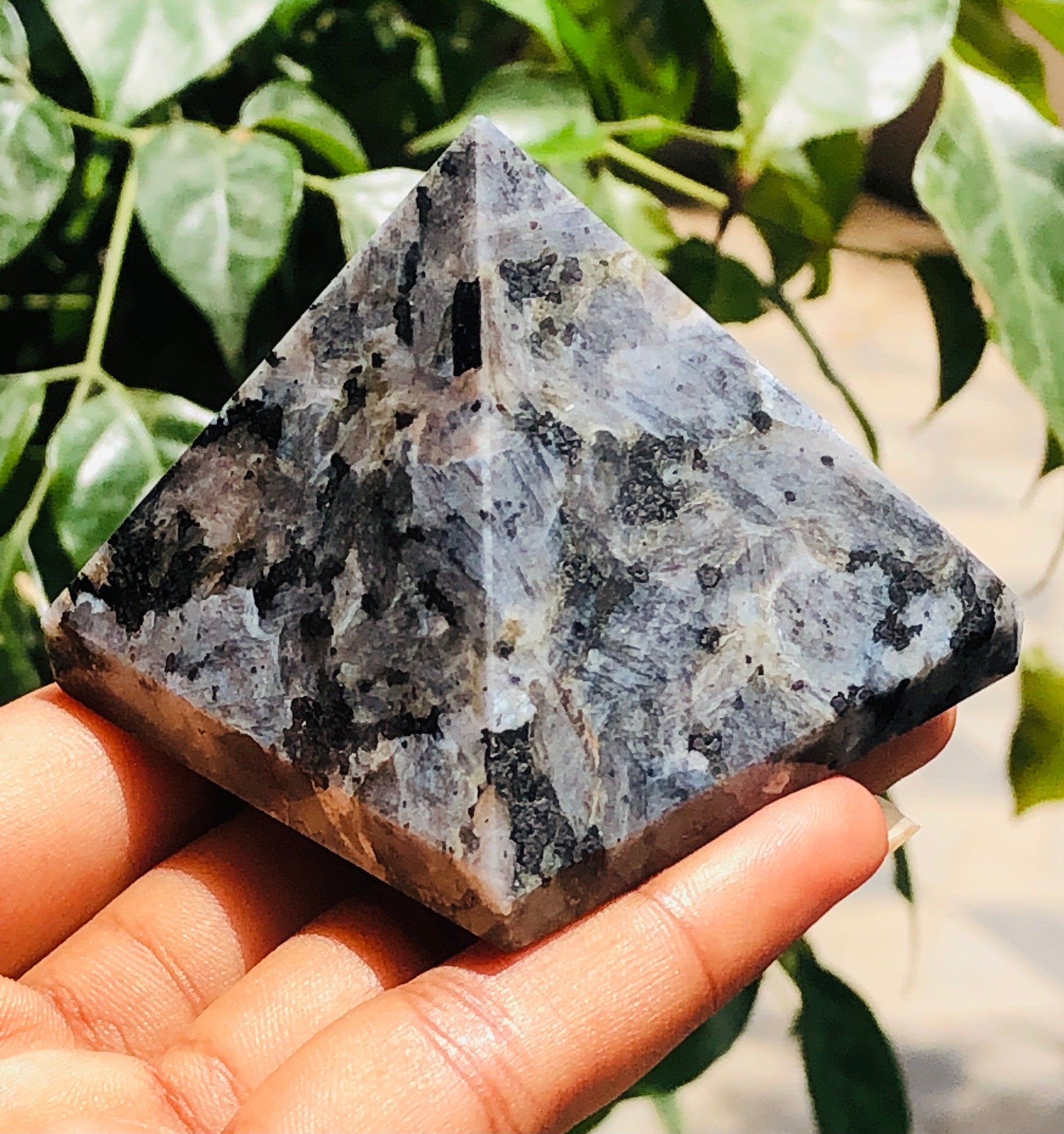 Lovely 723.00 Cts Genuine Larvikite Crystal Specimen Healing Divine Pyramid