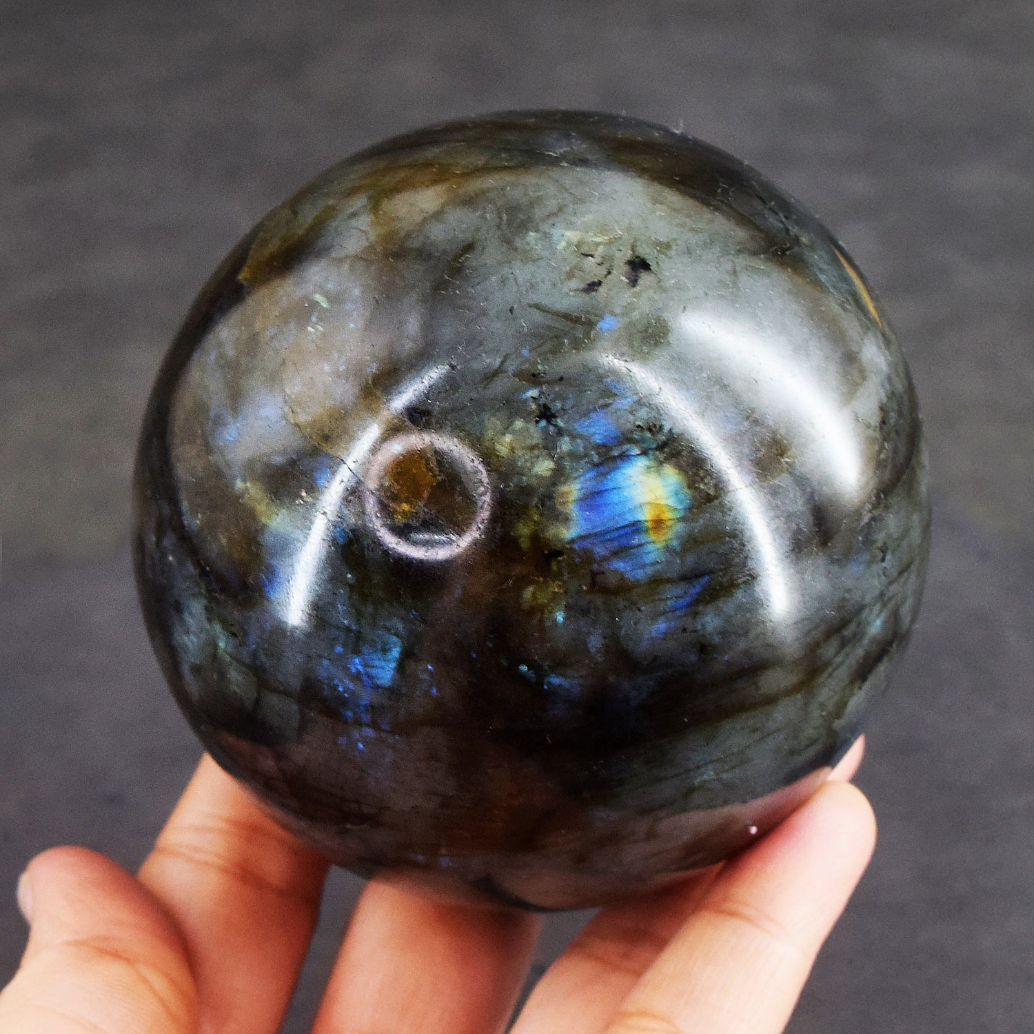 Stunning 3864.00 Cts Genuine Blue Flash Labradorite Crystal Specimen Healing Premium Sphere