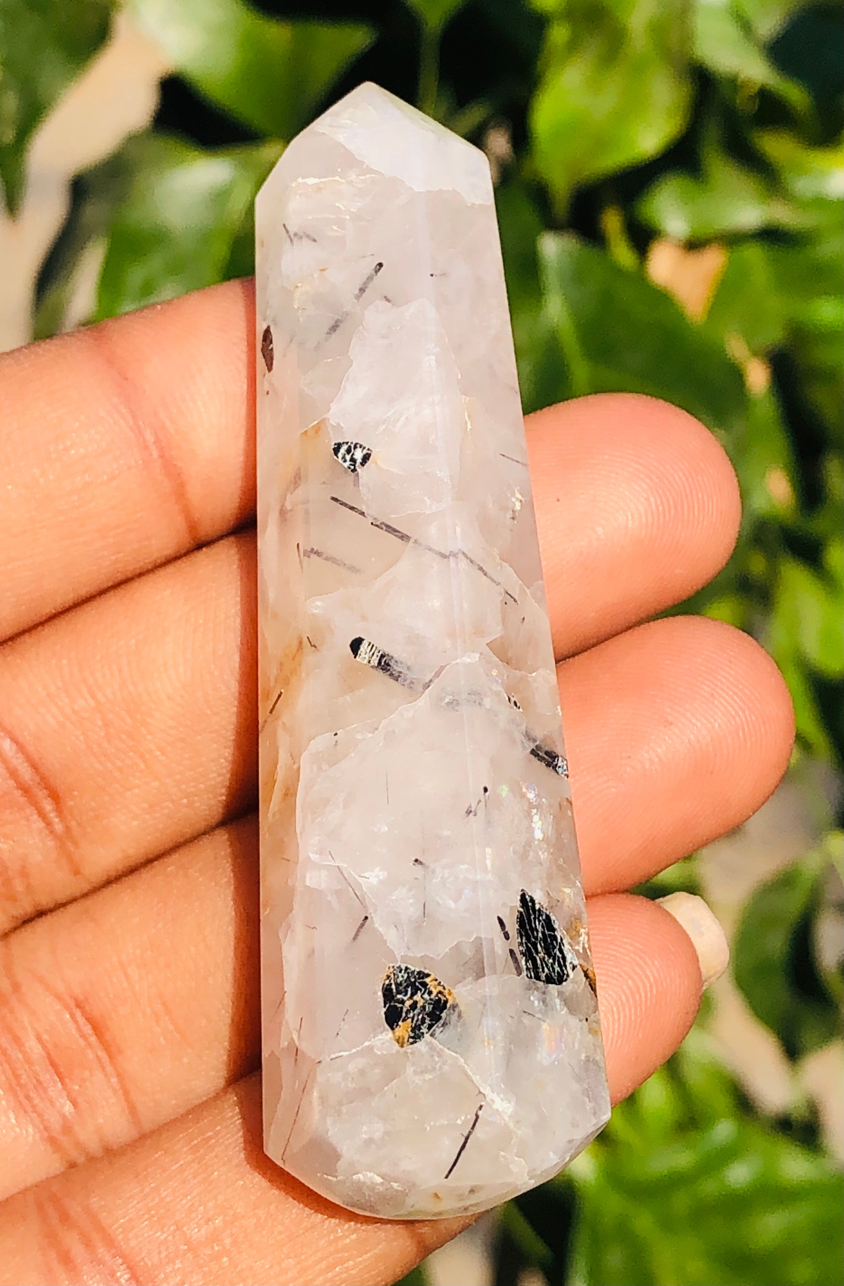 Lovely 144.00 Carats Genuine Rutile Quartz Crystal Gemstone Healing Point