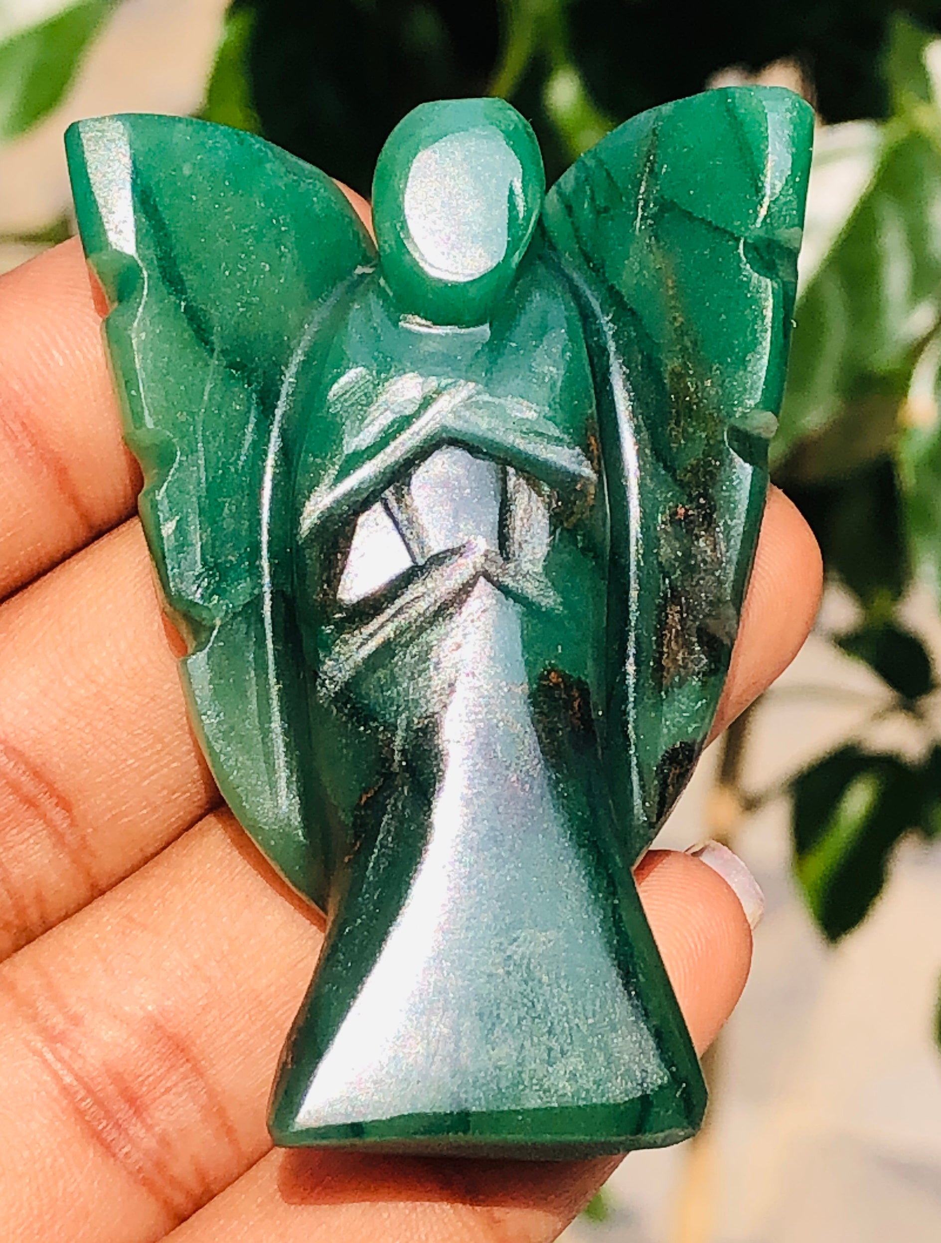 Exquisite 162.00 Cts Genuine Green Jade Healing Premium Divine Crystal Angel