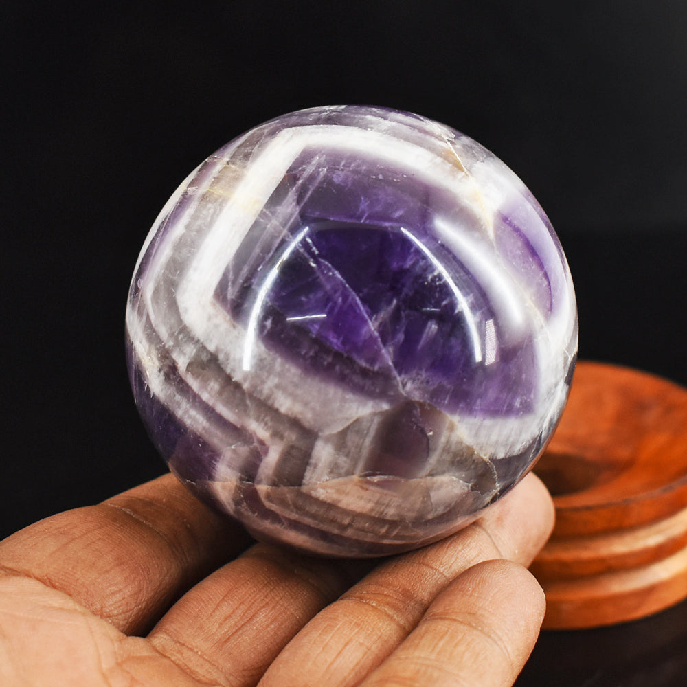 Artisian 1289.00 Cts  Genuine  Chevron Amethyst  Hand  Carved  Crystal  Healing  Sphere