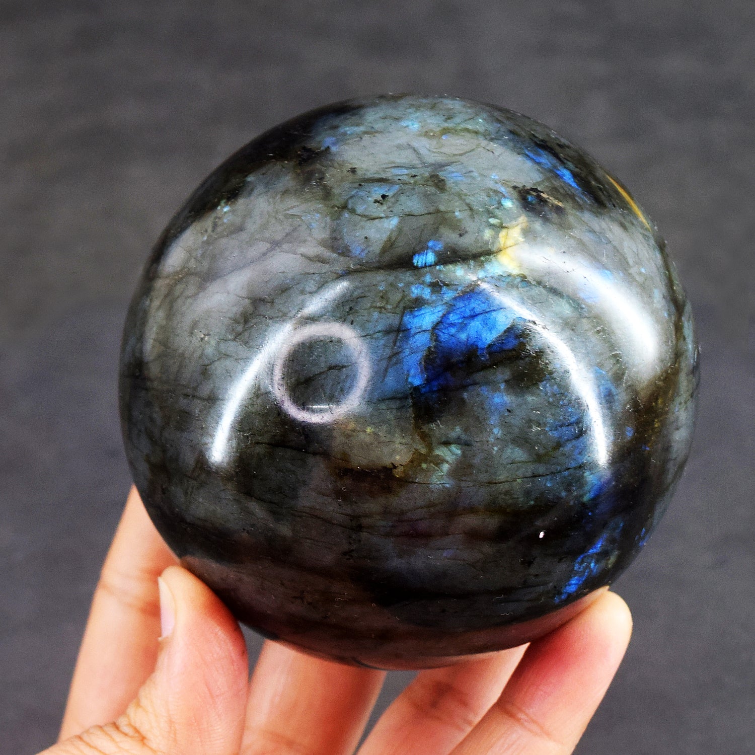 Stunning 3864.00 Cts Genuine Blue Flash Labradorite Crystal Specimen Healing Premium Sphere