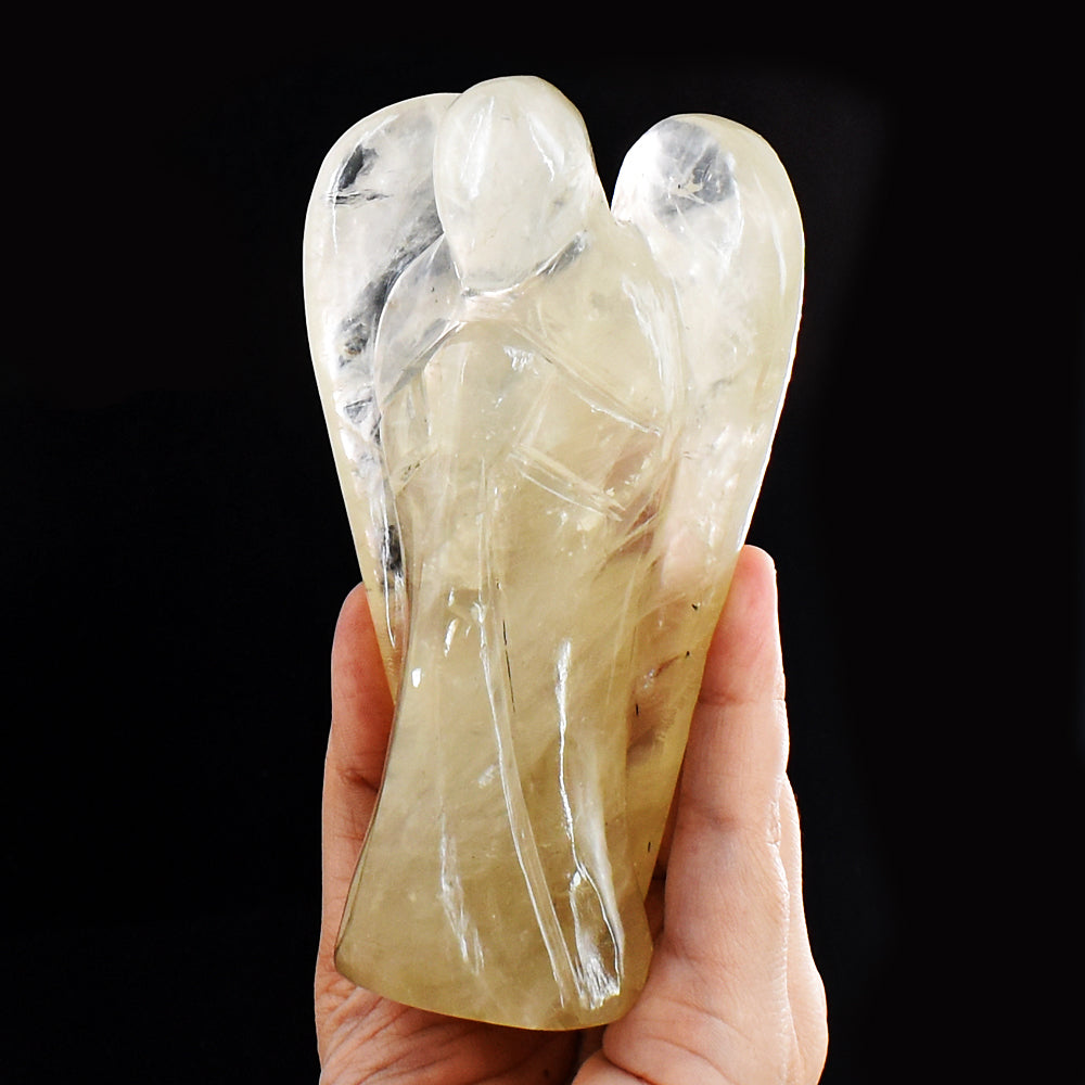 Natural 2285.00 Carats Genuine  Aventurine Hand Carved Healing Gemstone Praying Angel