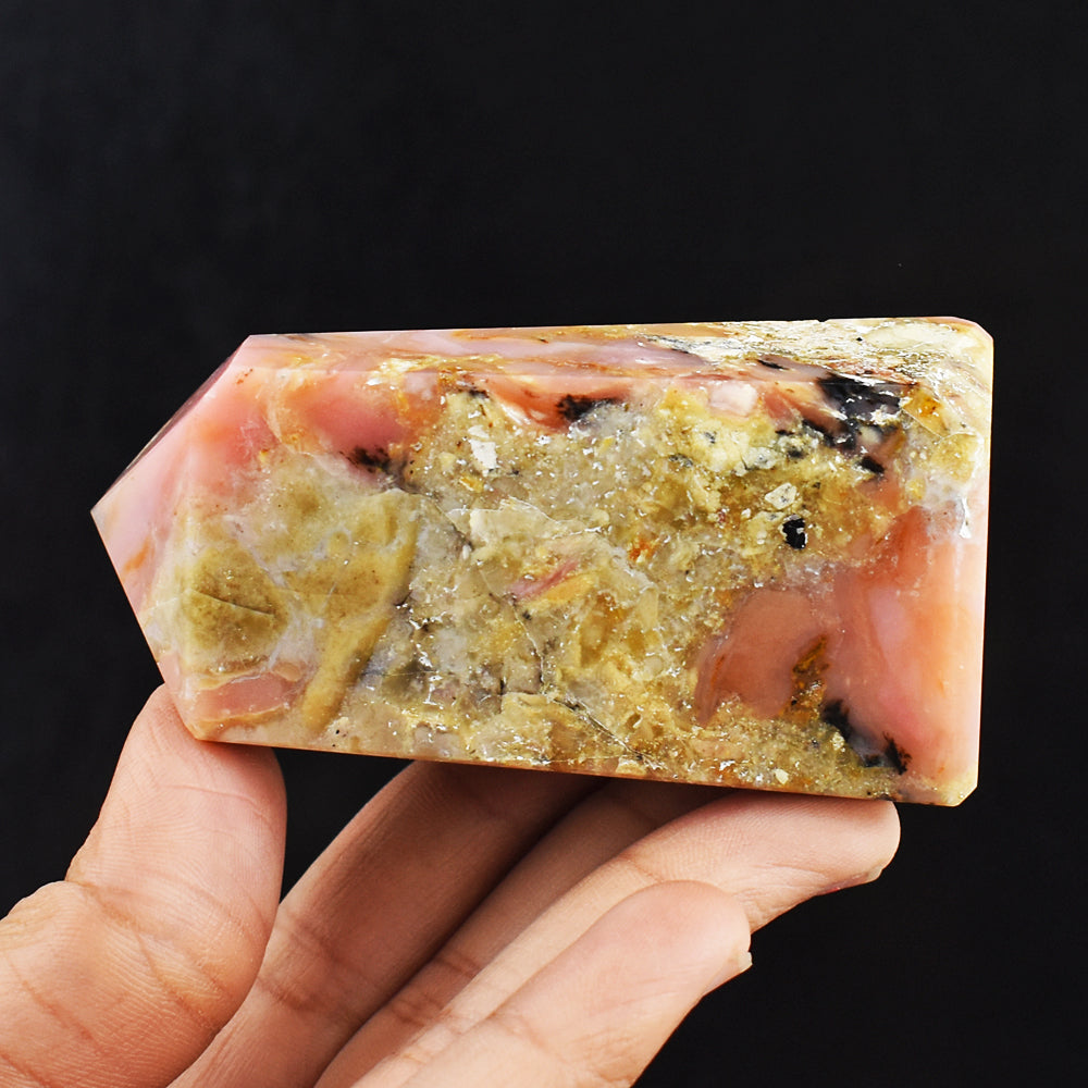 Natural 695.00 Cts Genuine Pink  Opal Free Form crystal Specimen Gemstone Tower