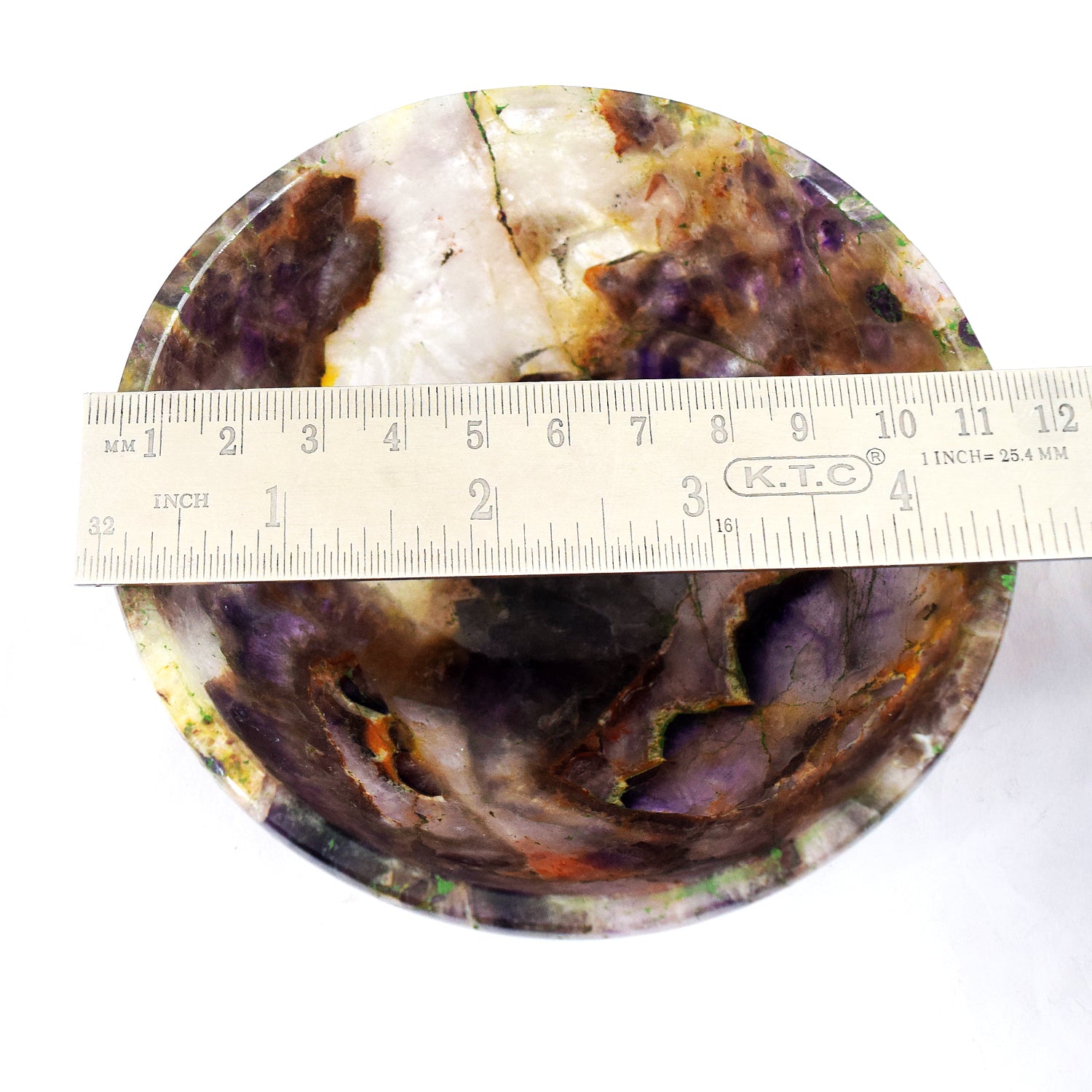 Stunning 1127.00 Carats Genuine Chevron Amethyst Hand Carved Crystal Gemstone Carving Big Bowl