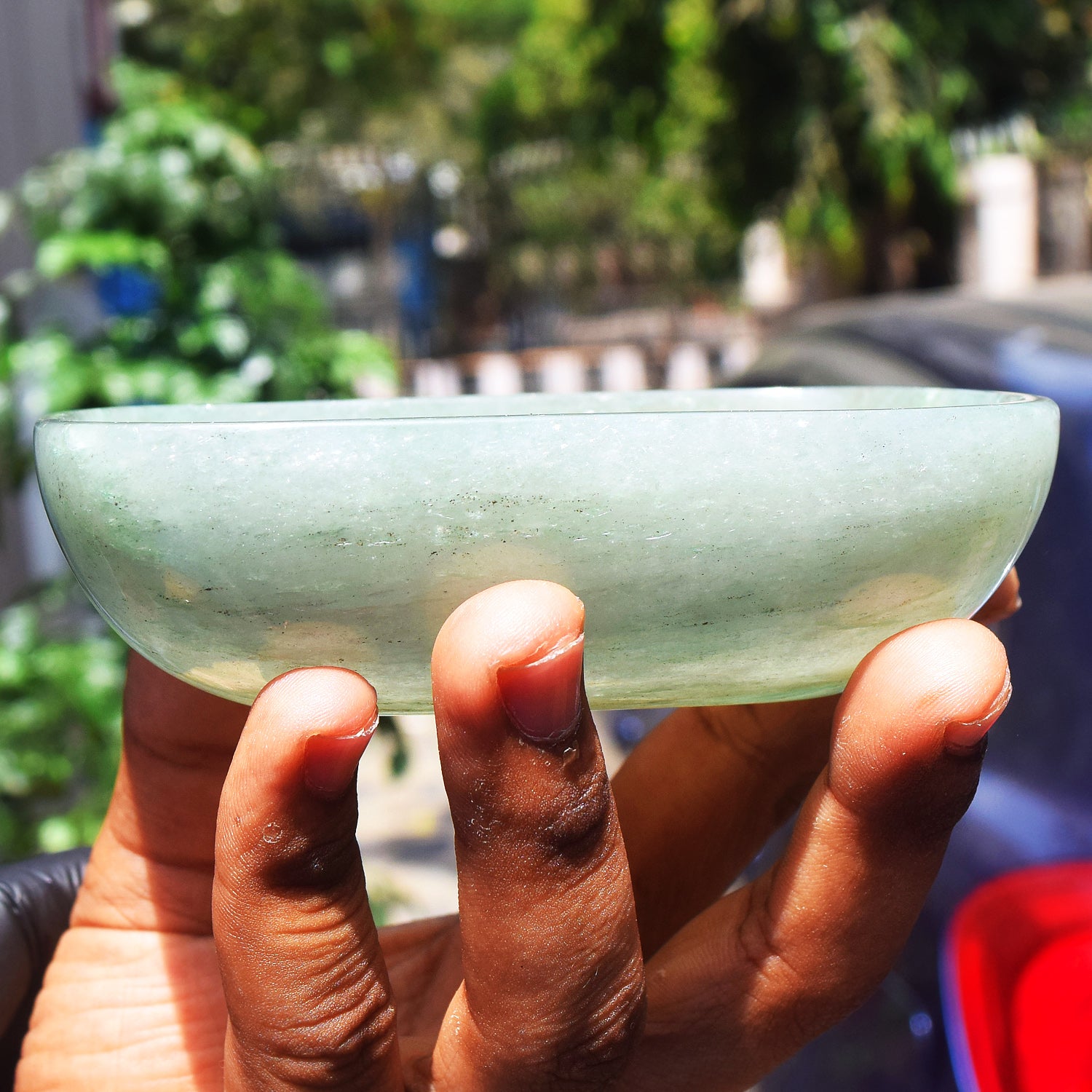 Absolutely 1078.00 Carats Genuine Green Aventurine Hand Carved Crystal Gemstone Carving Big Bowl