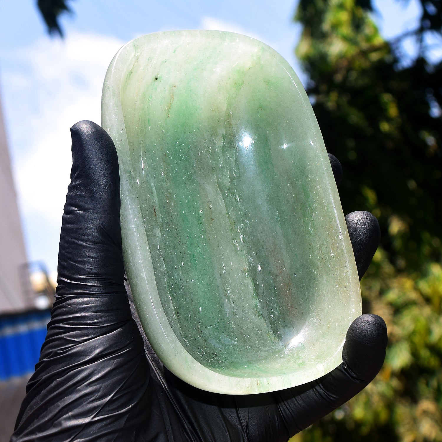 Absolutely 1078.00 Carats Genuine Green Aventurine Hand Carved Crystal Gemstone Carving Big Bowl