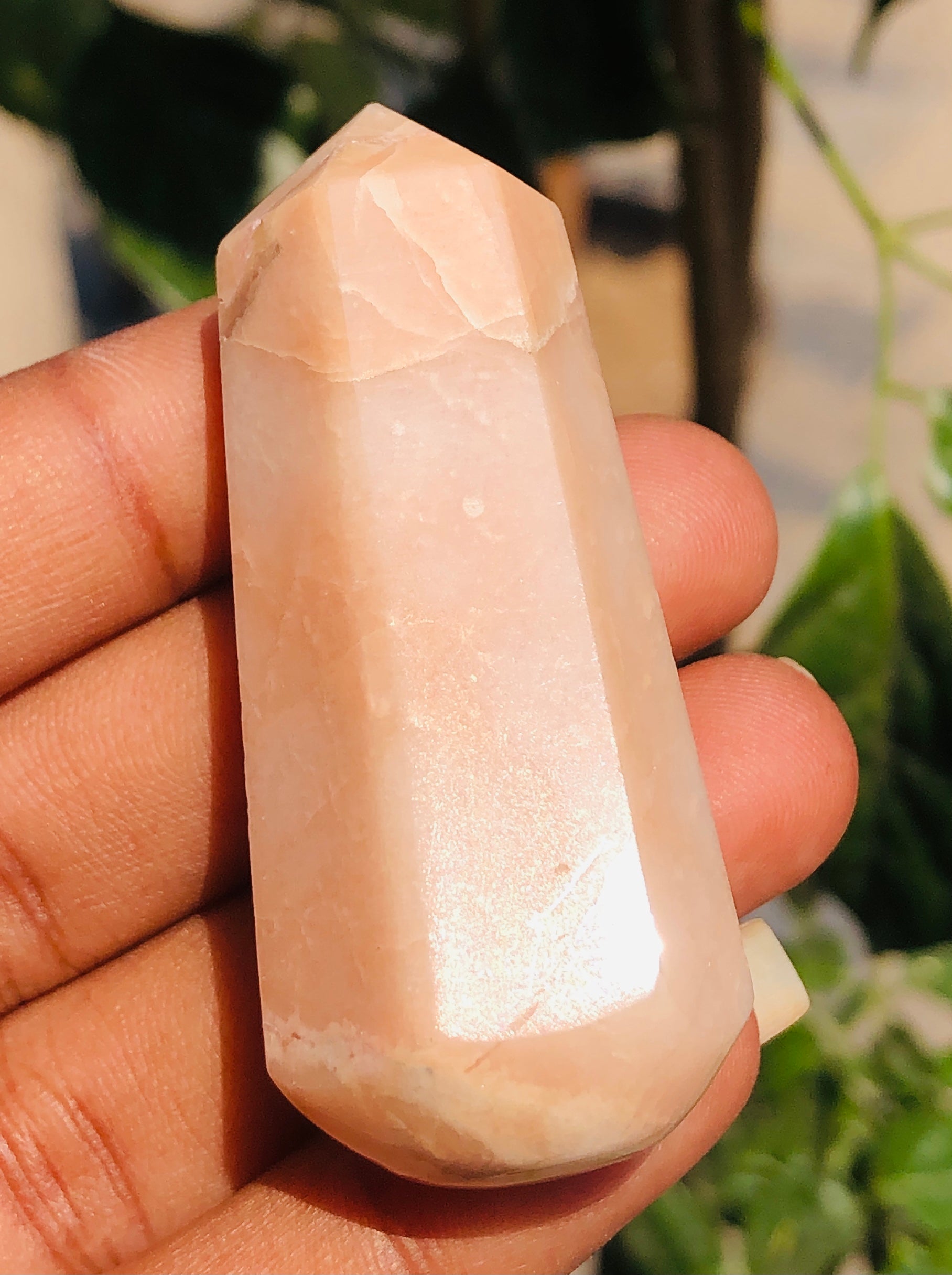 Exquisite 179.00 Carats Genuine Peach Moonstone Crystal Gemstone Healing Point