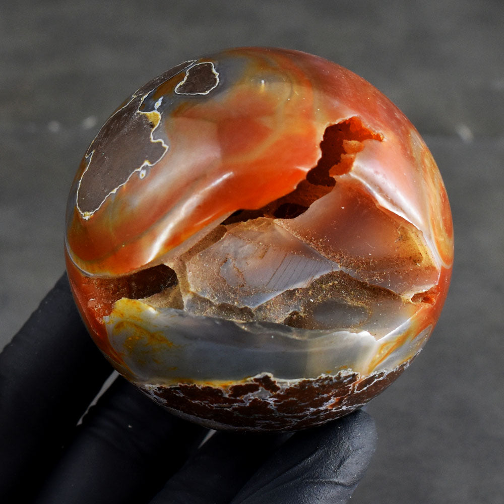 Craftsmen 1355.00 Cts Genuine Carnelian Druzy Crystal Specimen Gemstone Healing Sphere