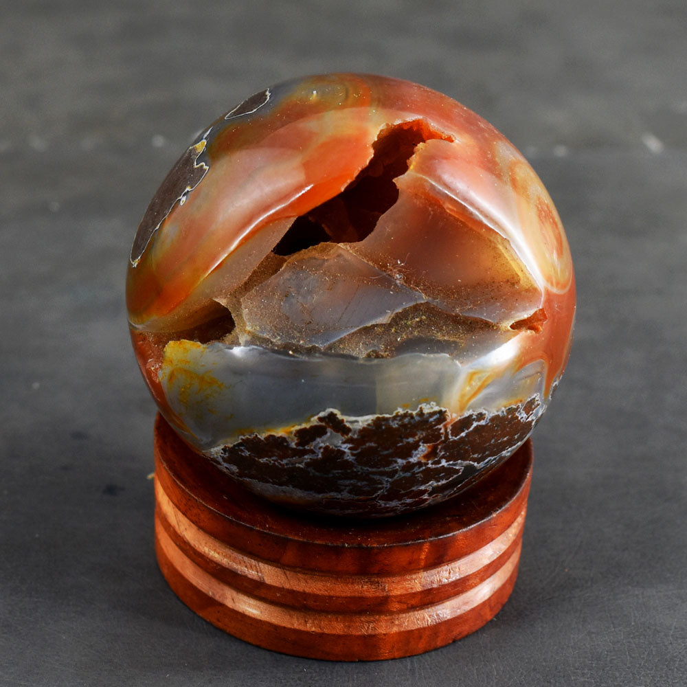 Craftsmen 1355.00 Cts Genuine Carnelian Druzy Crystal Specimen Gemstone Healing Sphere