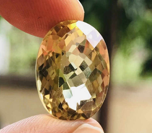 Stunning 14.00 Cts Genuine Citrine Faceted Loose Gemstone