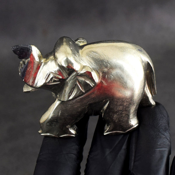 Gorgeous 789.00 Cts Genuine Golden Pyrite Hand Carved Premium Elephant Crystal