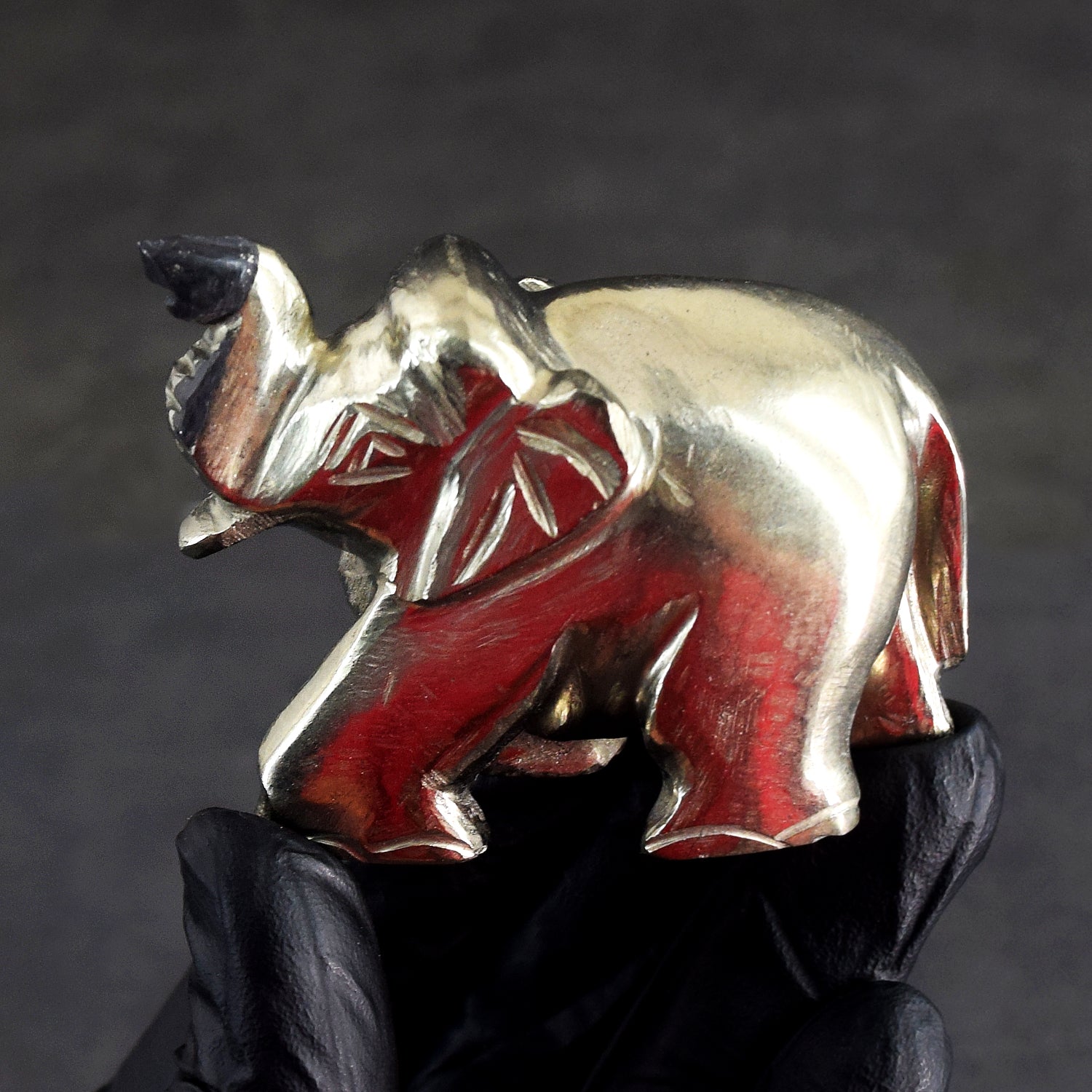 Gorgeous 789.00 Cts Genuine Golden Pyrite Hand Carved Premium Elephant Crystal